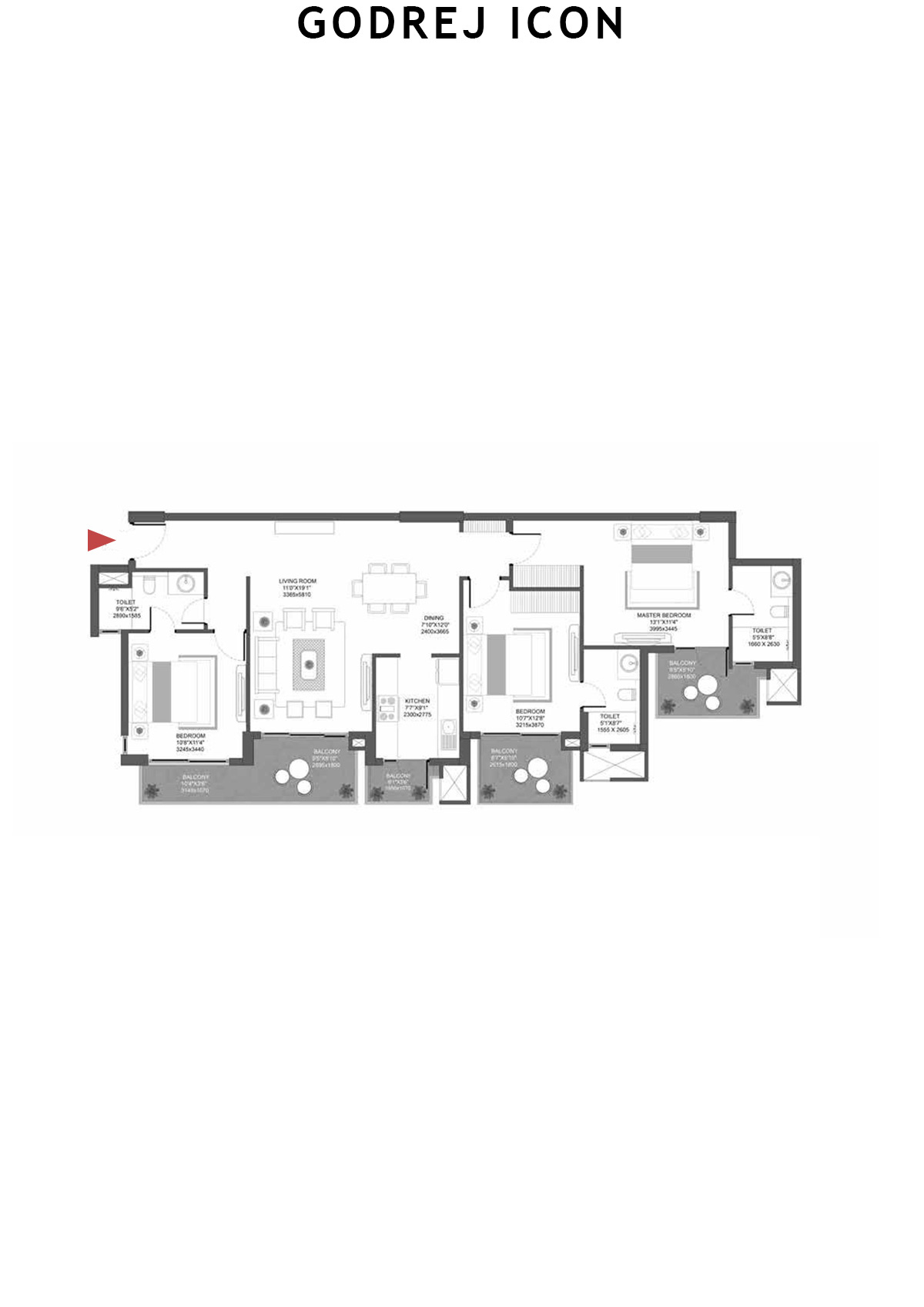 Godrej Icon Tower C Unit 2 (Type B) Floor Plan