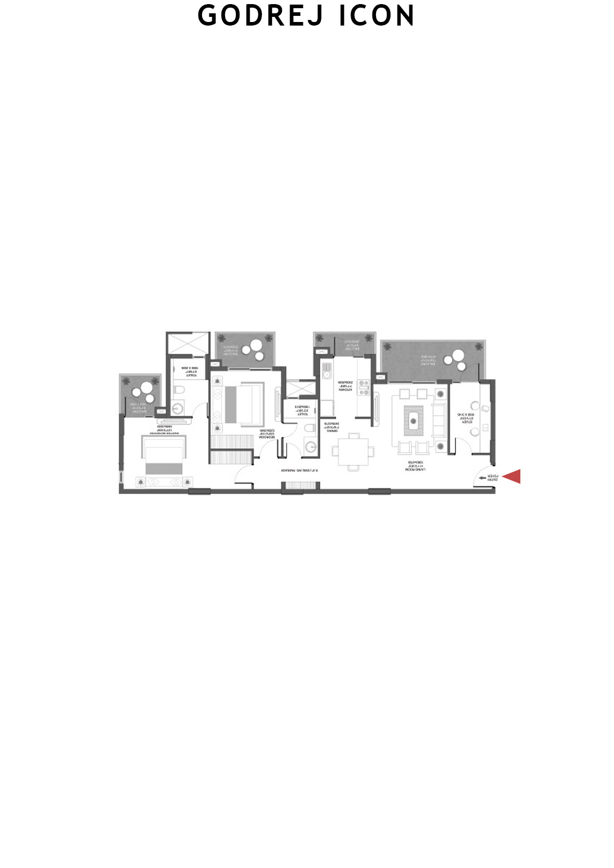 Godrej Icon Tower C Unit 4 (Type B) Floor Plan