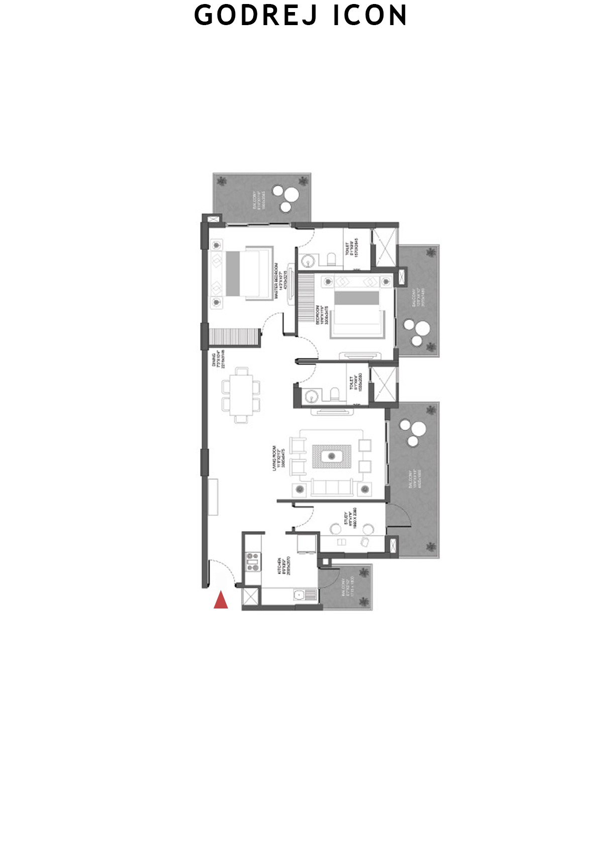 Godrej Icon Tower D Unit 1 Floor Plan