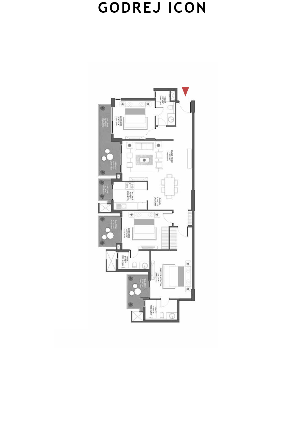 Godrej Icon Tower D Unit 3 (Type B) Floor Plan