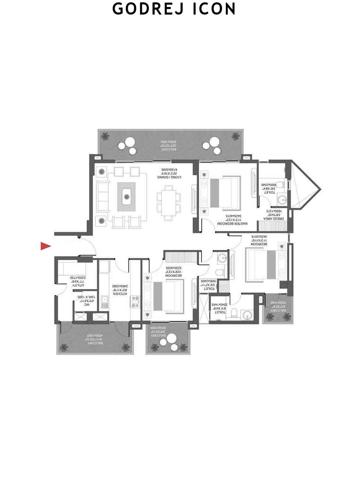 Godrej Icon Iconic Tower Unit 1 (Type  D) Floor Plan