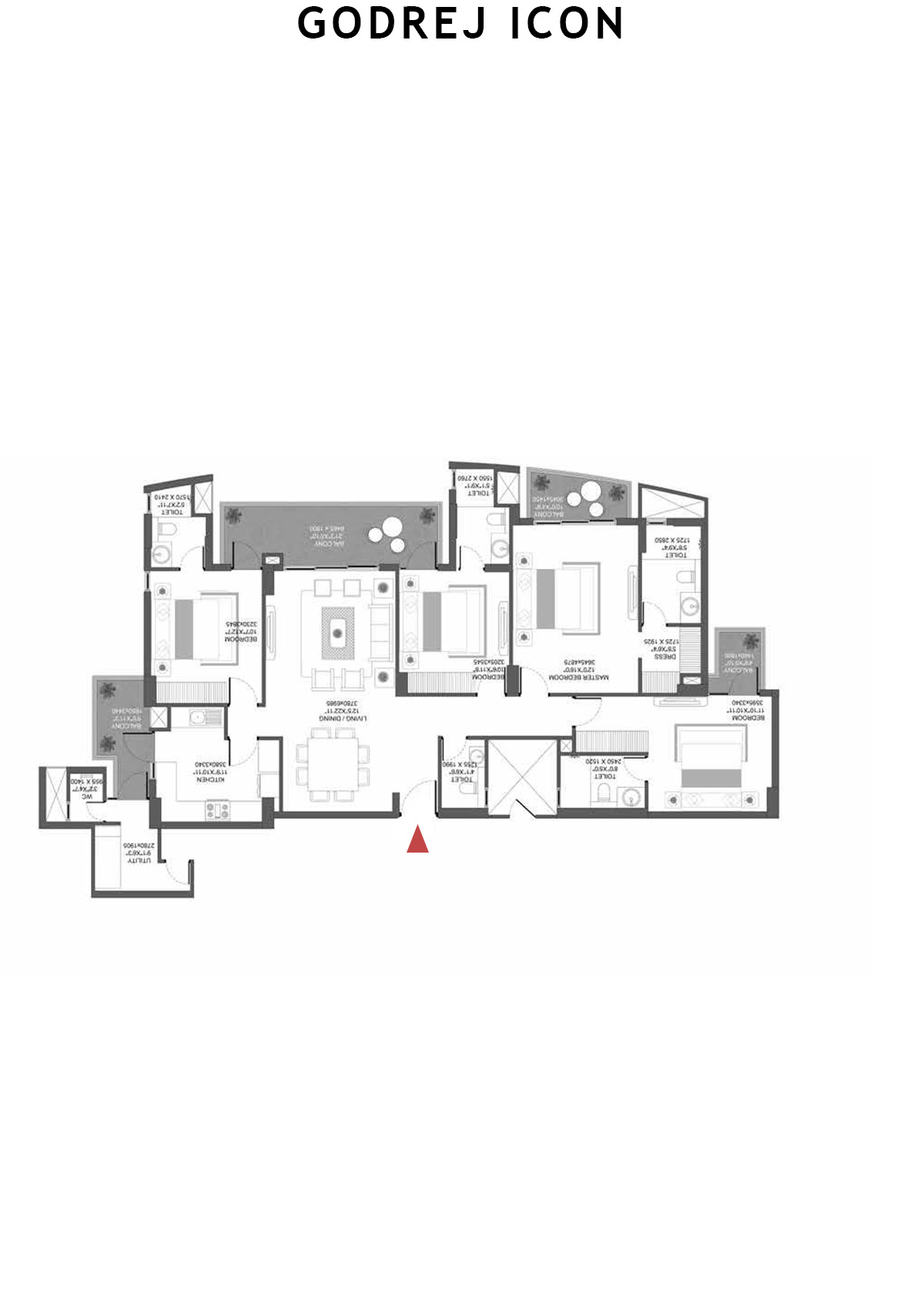 Godrej Icon Iconic Tower Unit 3 (Type  A) Floor Plan