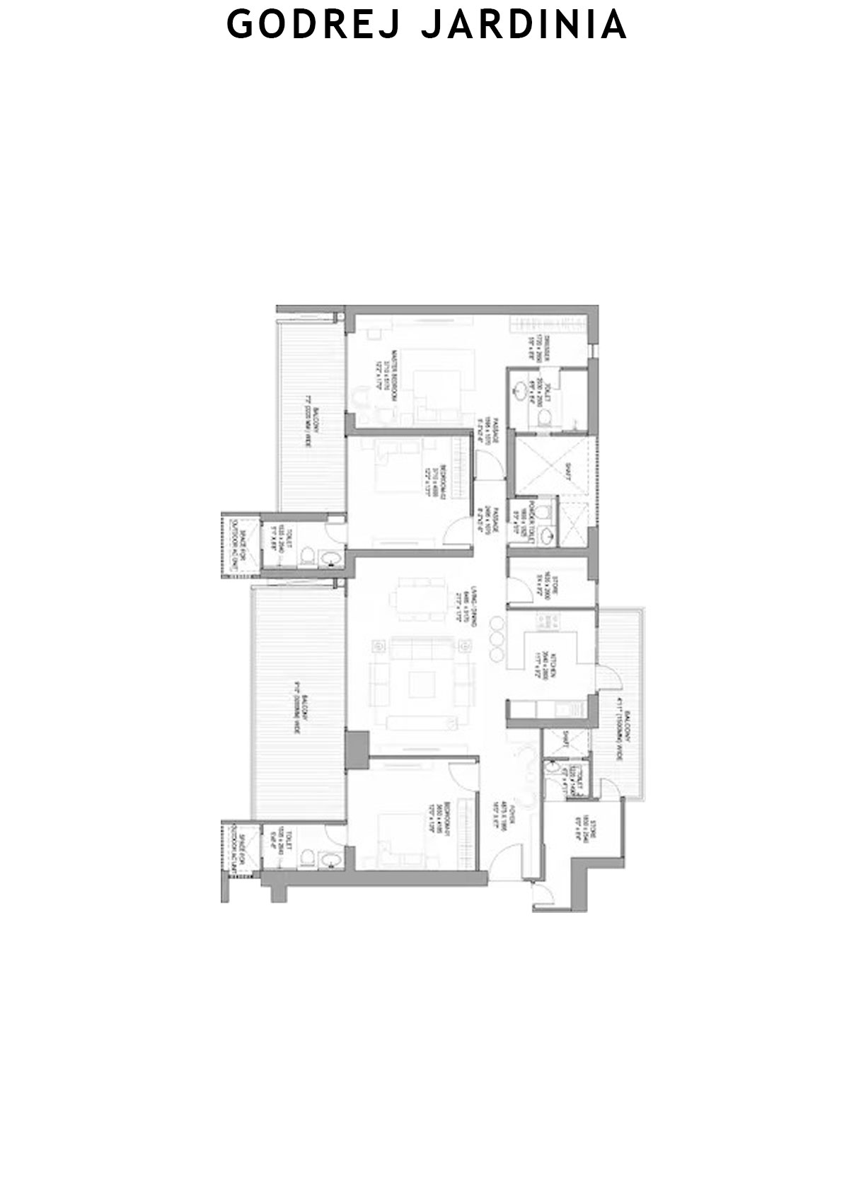 Godrej Jardinia Tower 1 Unit 3 (Type 4) Floor Plan