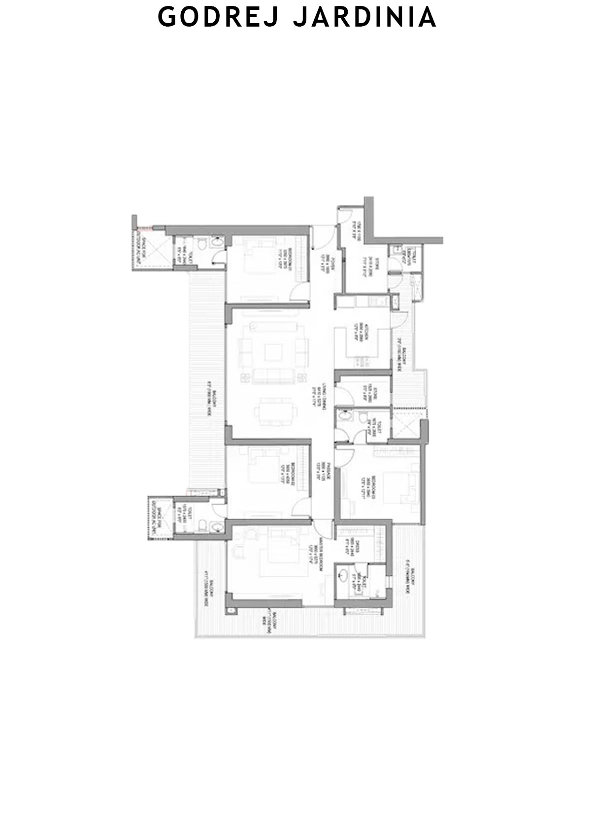 Godrej Jardinia Tower 1 Unit 4 (Type 1) Floor Plan