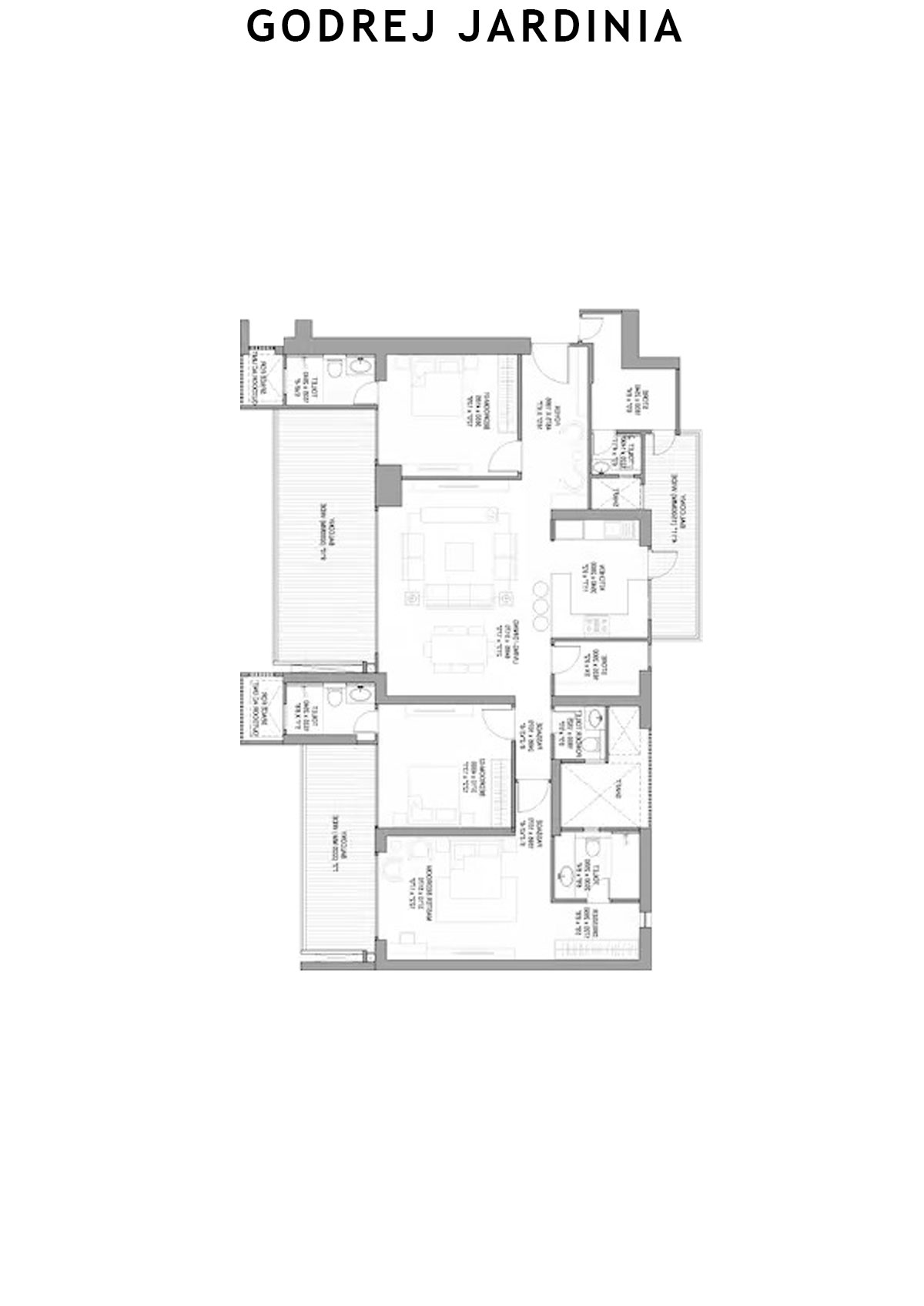 Godrej Jardinia Tower 2 Unit 4 (Type 4) Floor Plan