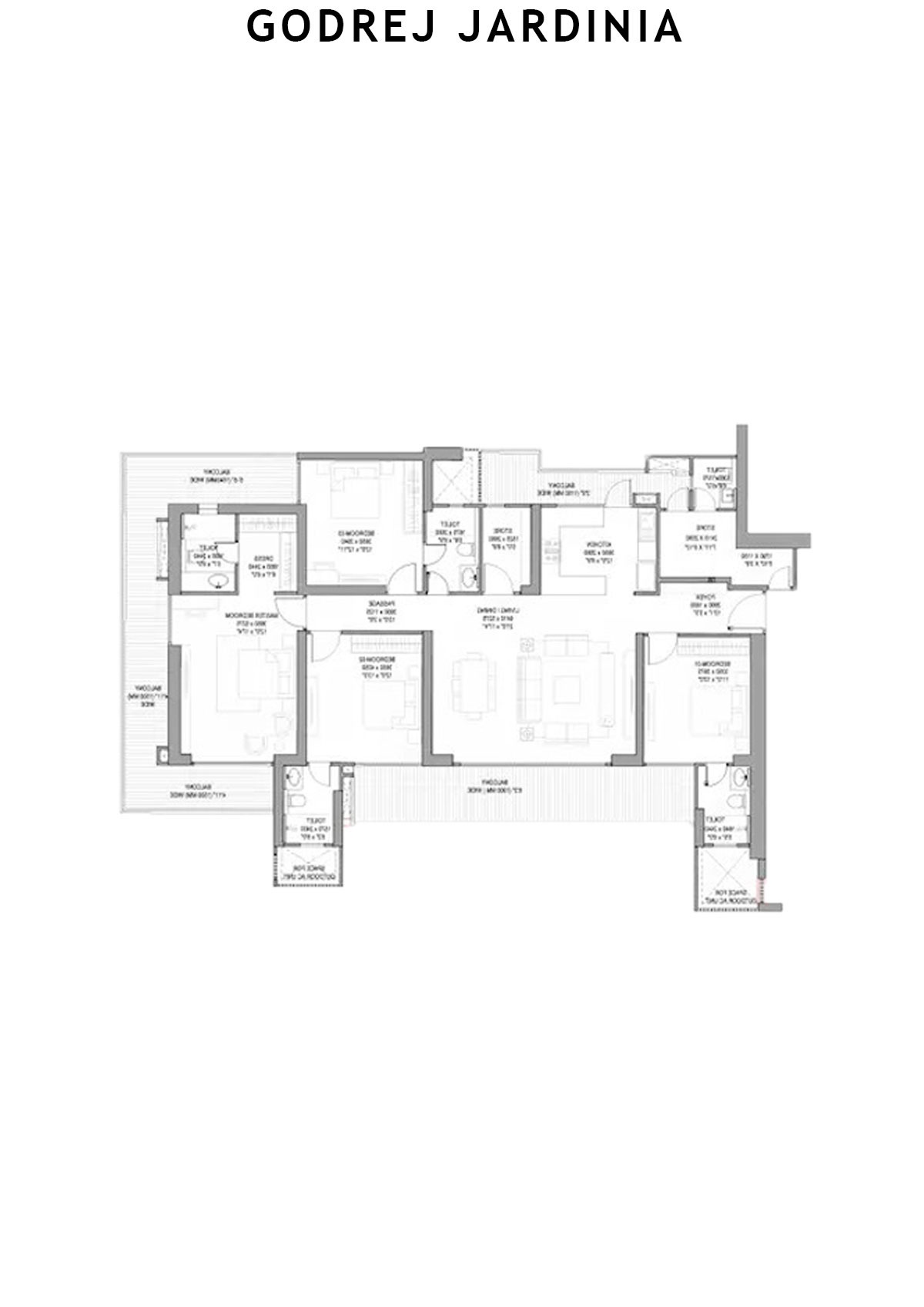 Godrej Jardinia Tower 5 Unit 3 (Type 1) Floor Plan