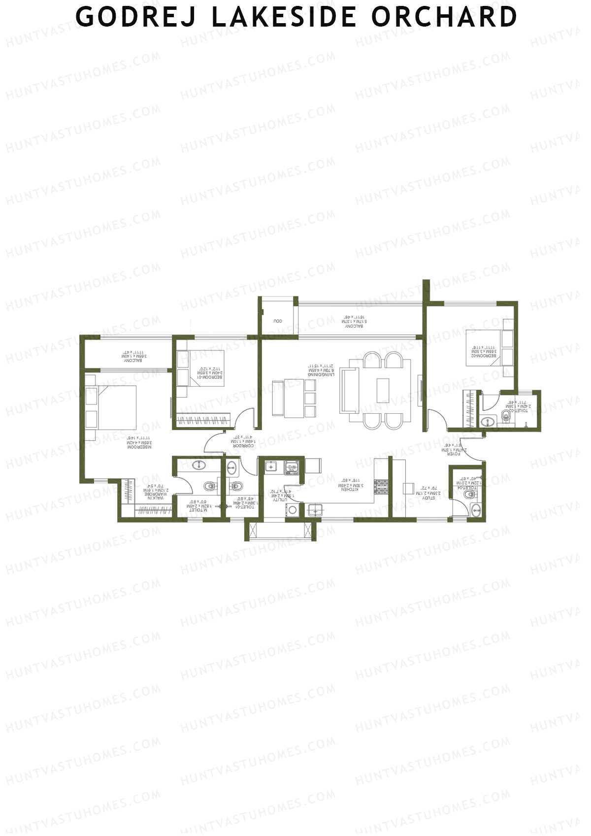 Godrej Lakeside Orchard Tower B Unit 1 Floor Plan