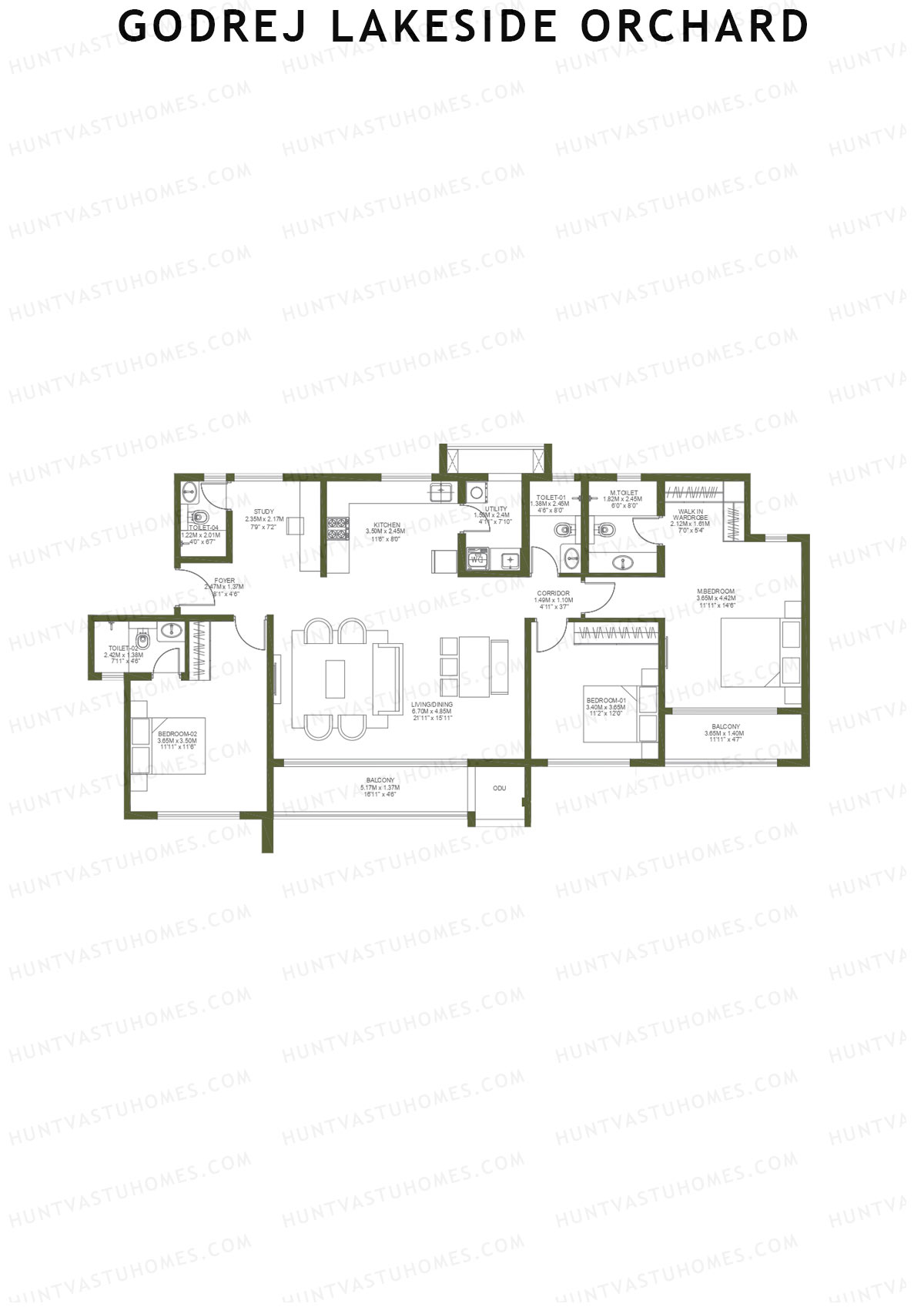 Godrej Lakeside Orchard Tower B Unit 3 Floor Plan