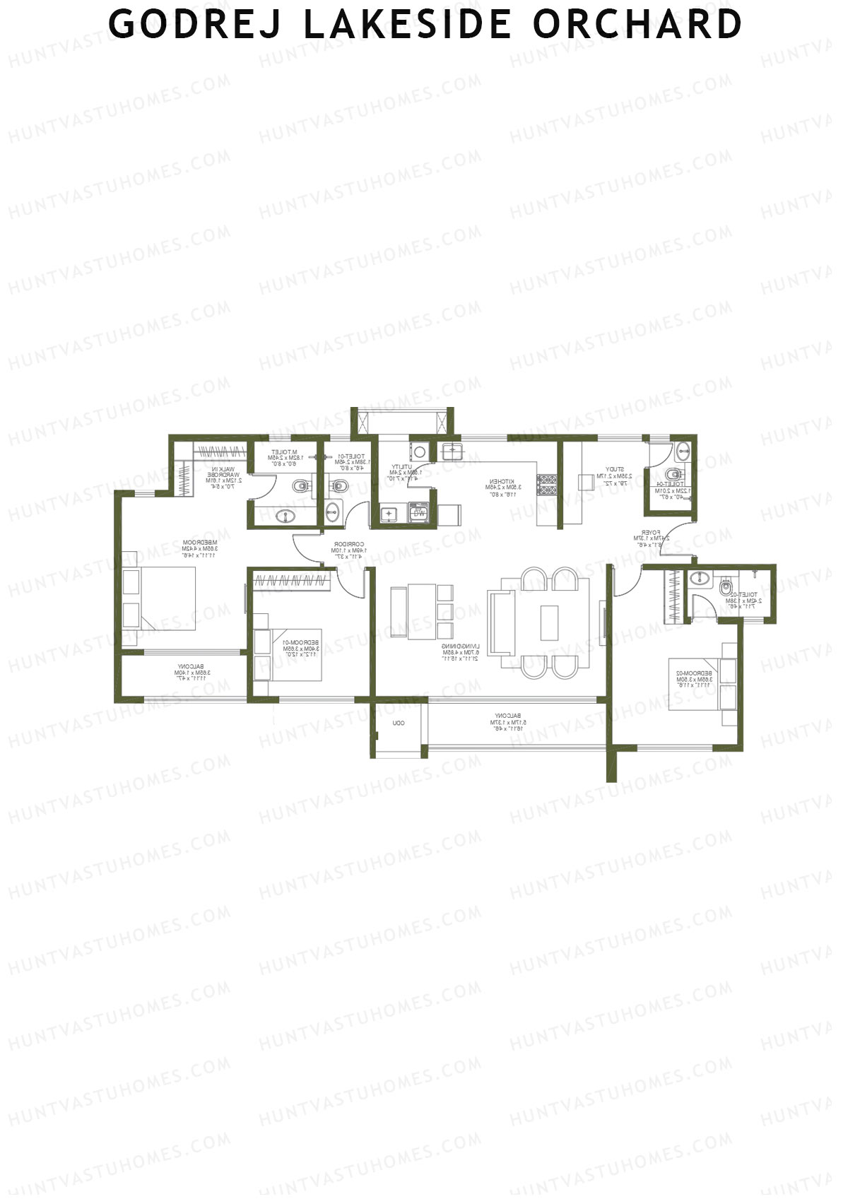 Godrej Lakeside Orchard Tower B Unit 4 Floor Plan