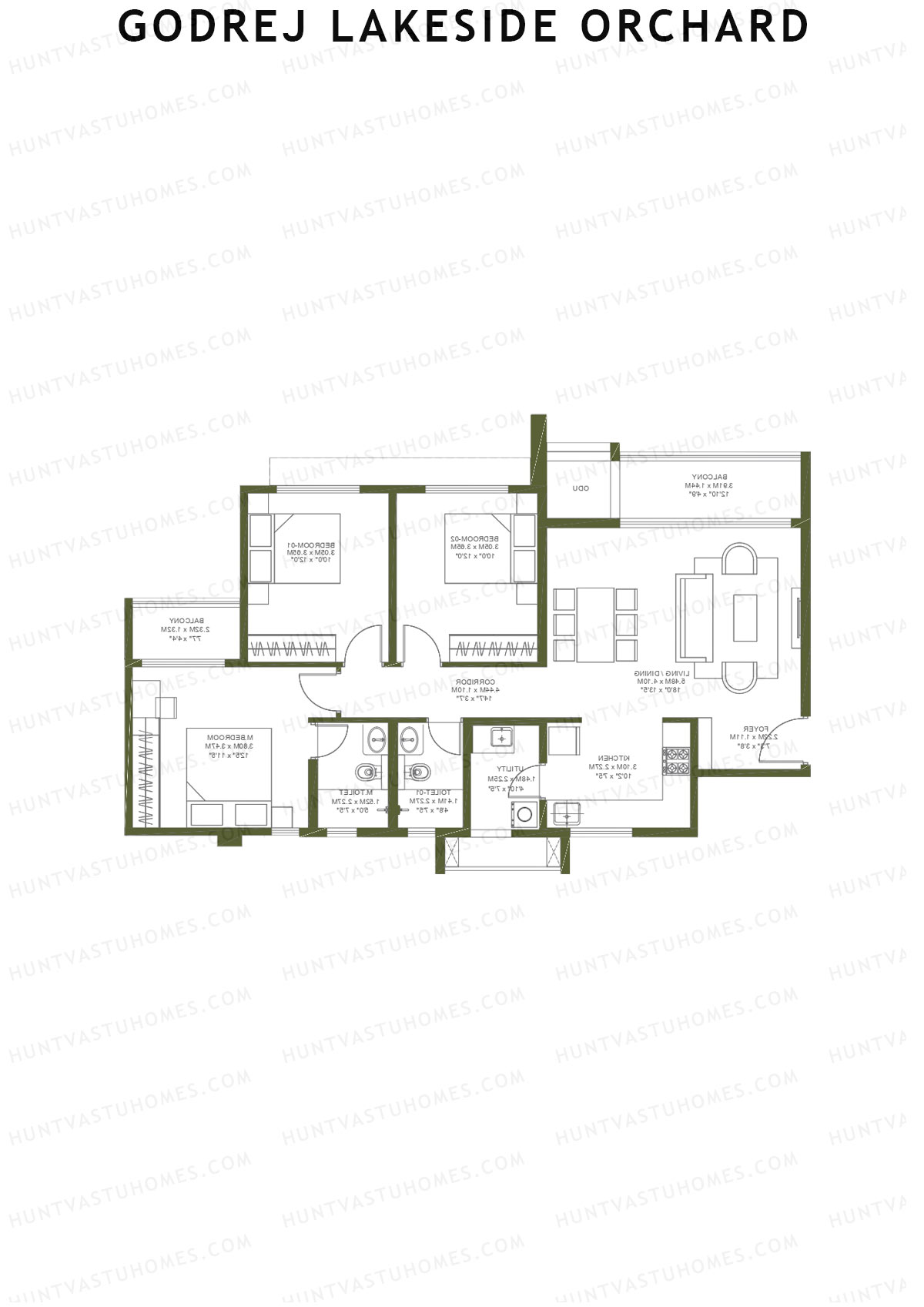 Godrej Lakeside Orchard Tower C Unit 1 Floor Plan