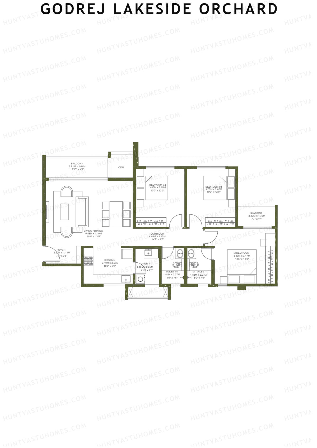 Godrej Lakeside Orchard Tower C Unit 2 Floor Plan