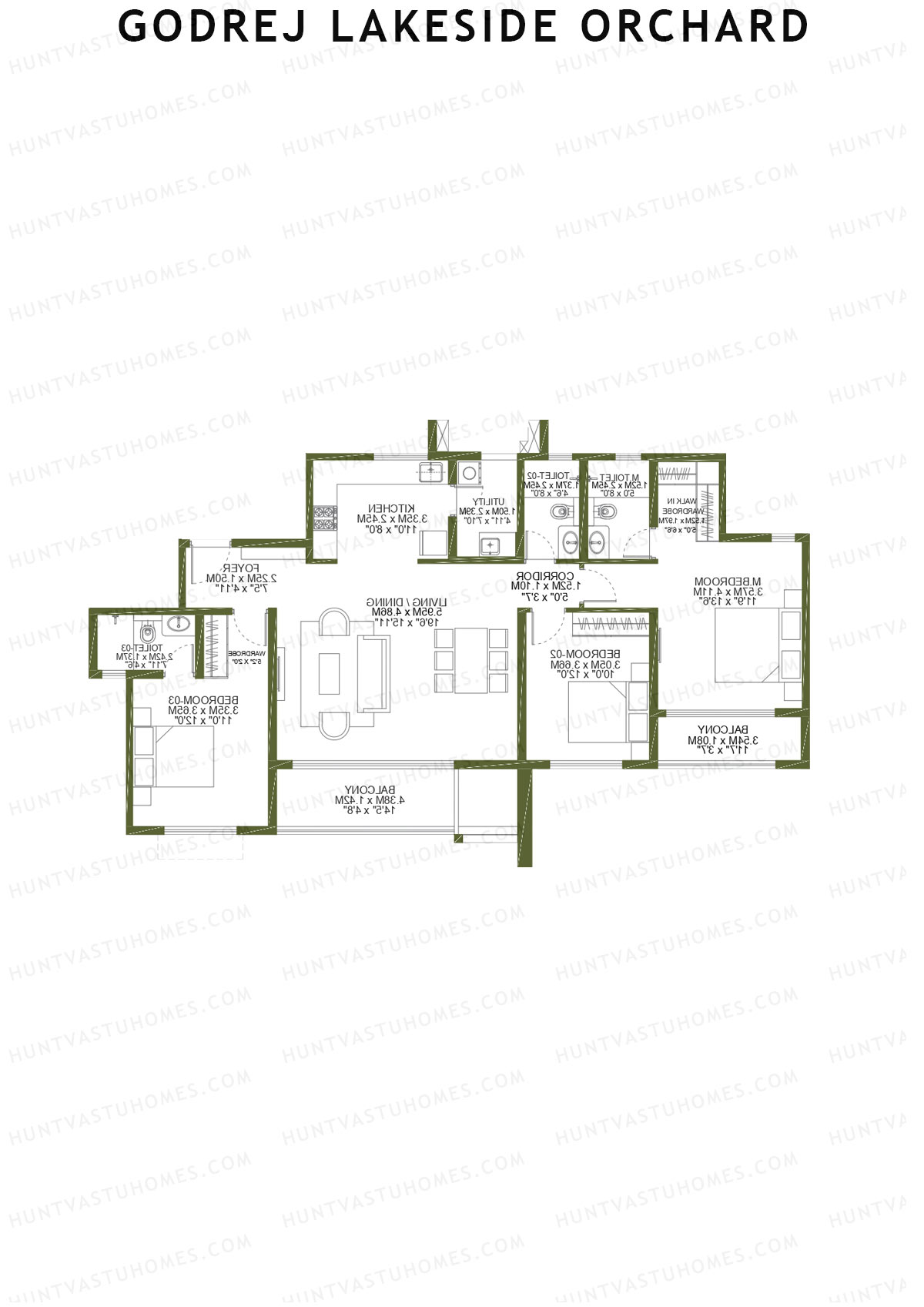 Godrej Lakeside Orchard Tower C Unit 3 Floor Plan