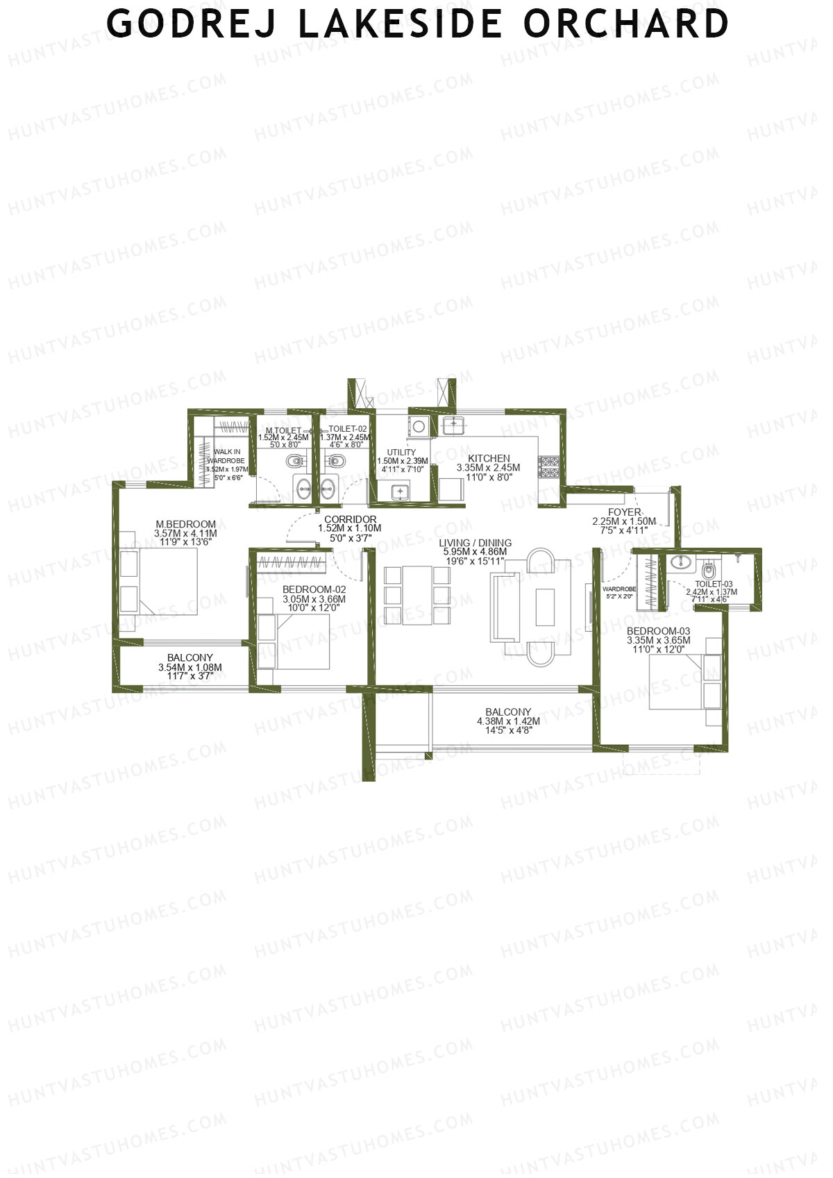 Godrej Lakeside Orchard Tower D Unit 4 Floor Plan