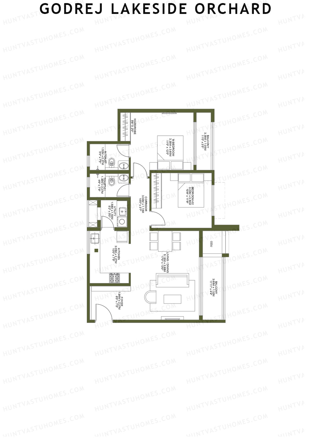 Godrej Lakeside Orchard Tower E Unit 3 Floor Plan