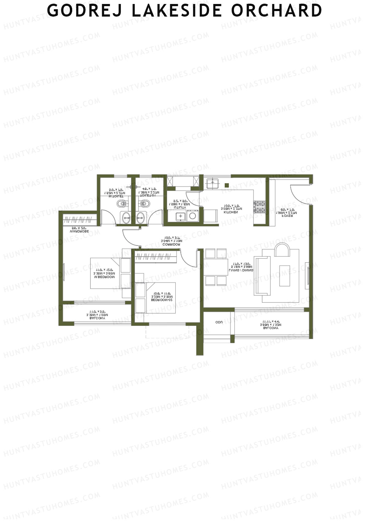 Godrej Lakeside Orchard Tower E Unit 6 Floor Plan