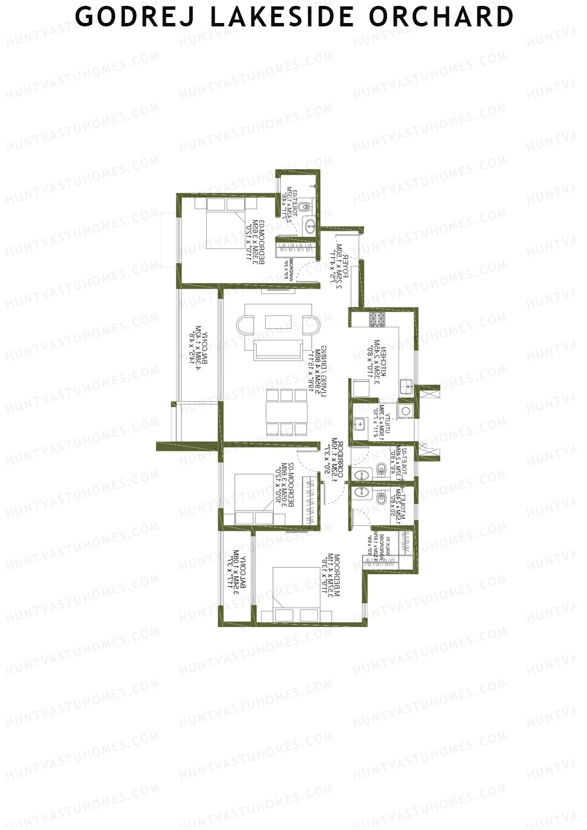 Godrej Lakeside Orchard Tower F Unit 4 Floor Plan