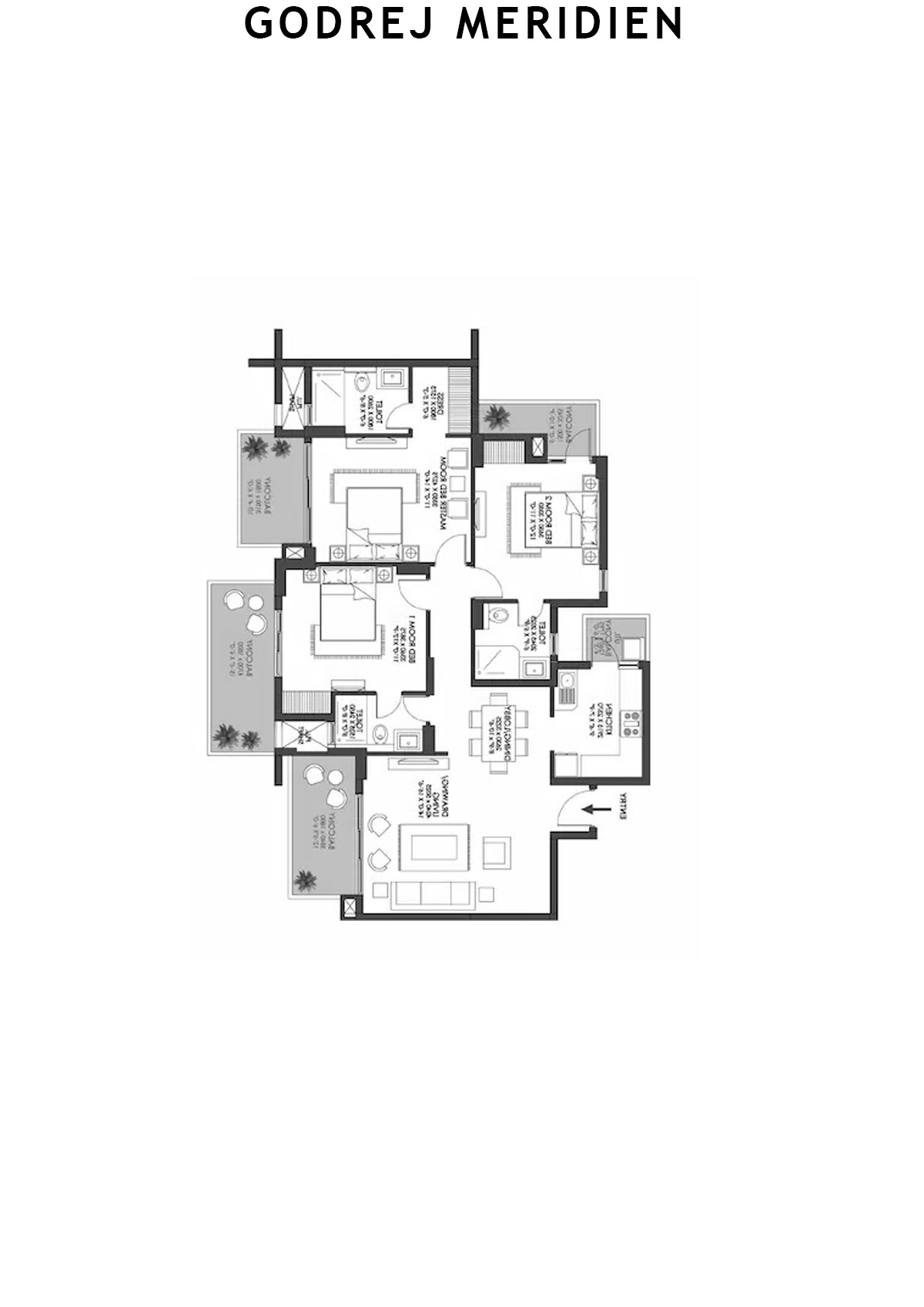 Godrej Meridien Tower 1 Unit 1 (Type C) Floor Plan