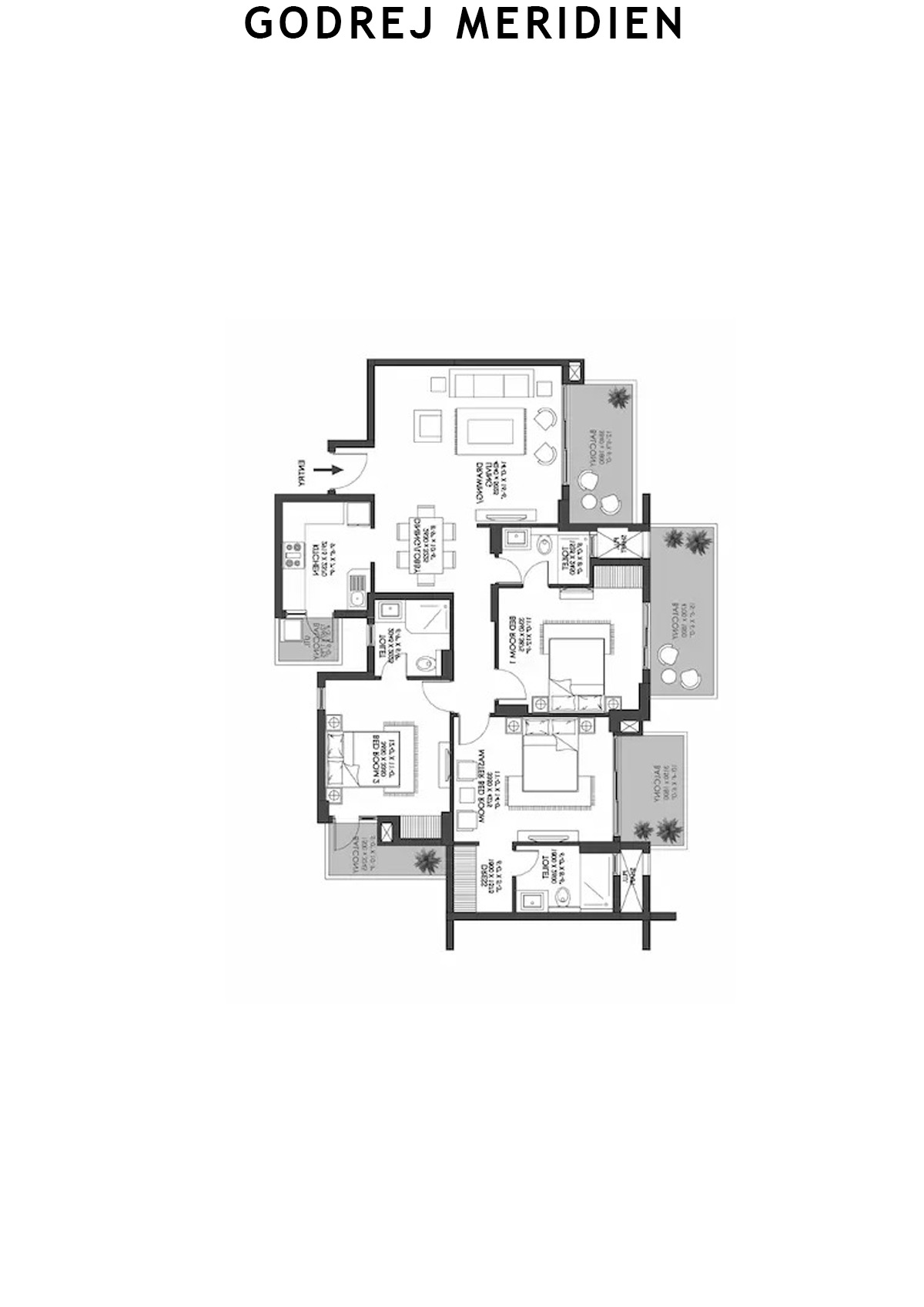 Godrej Meridien Tower 1 Unit 3 (Type C) Floor Plan