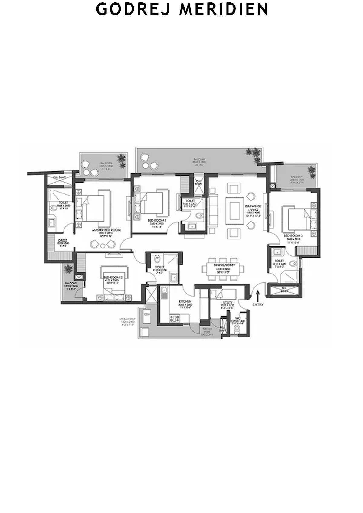 Godrej Meridien Tower 4 Unit 2 Floor Plan