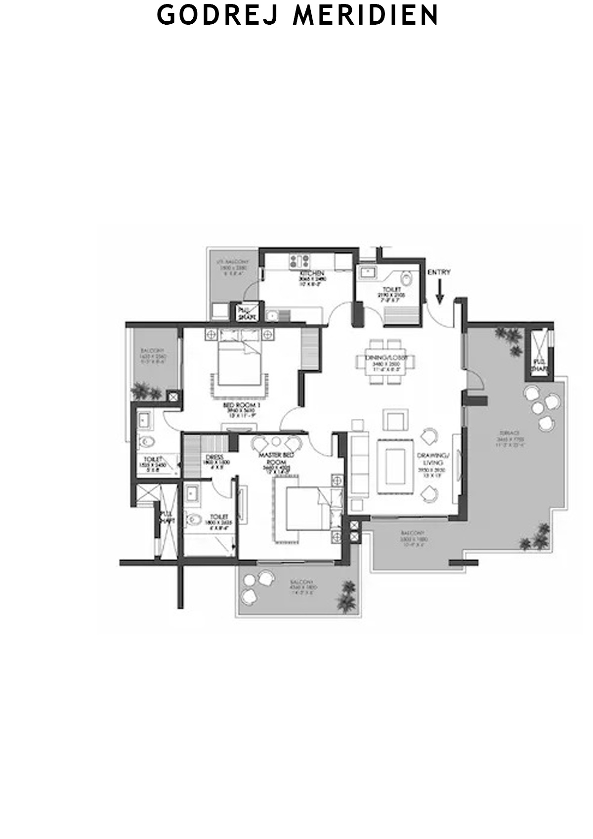 Godrej Meridien Tower 5 Unit 1 (Type C) Floor Plan