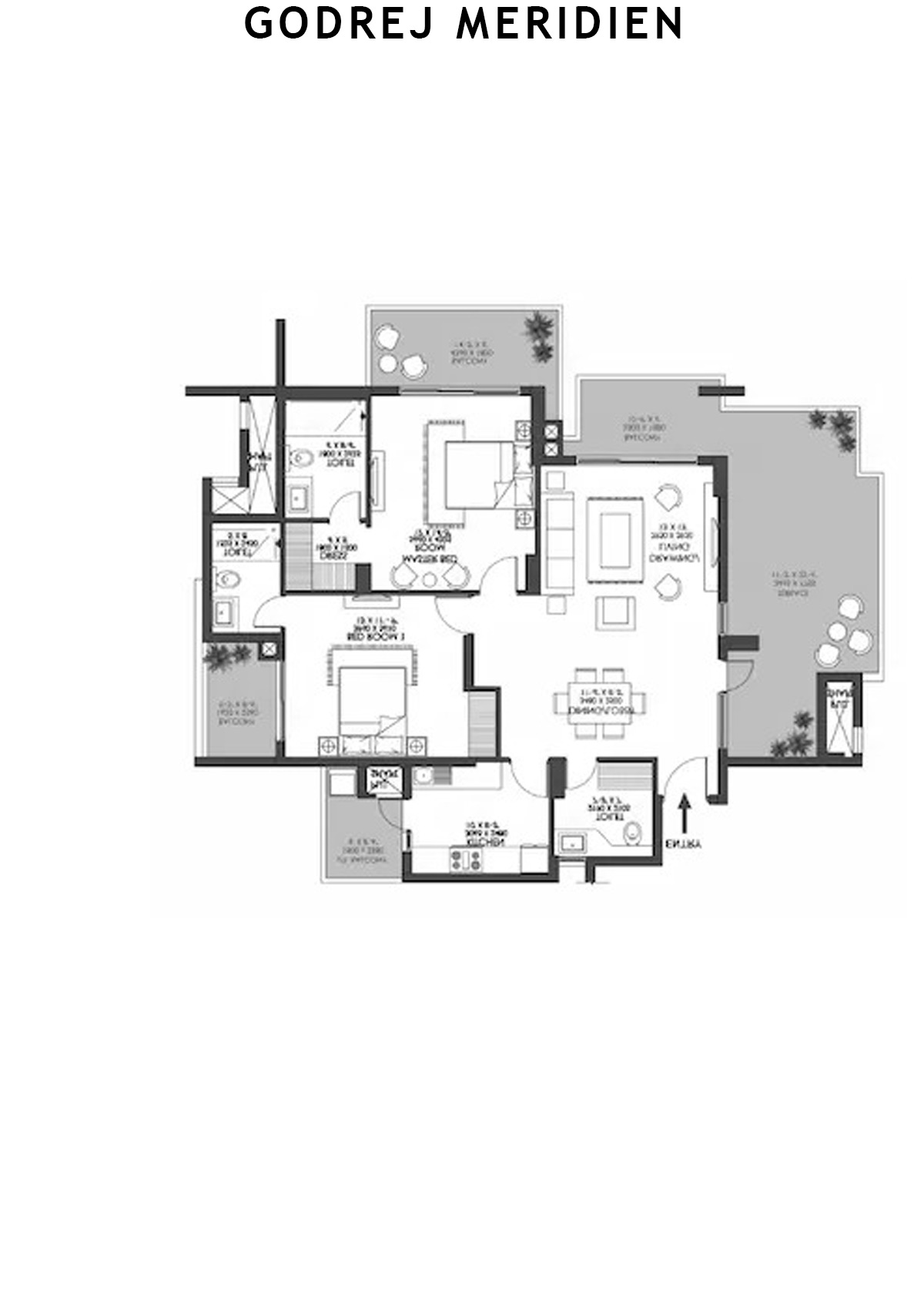 Godrej Meridien Tower 5 Unit 2 (Type C ) Floor Plan