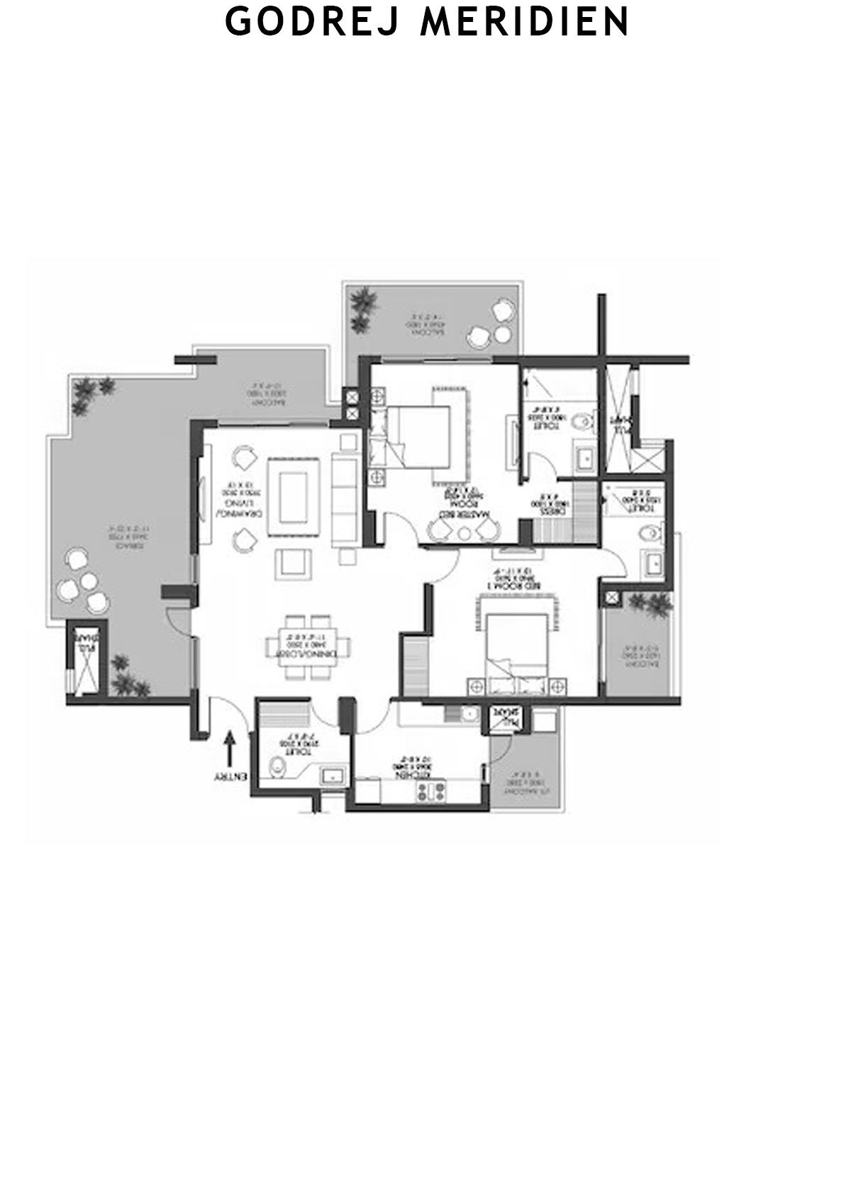 Godrej Meridien Tower 5 Unit 3 (Type C ) Floor Plan