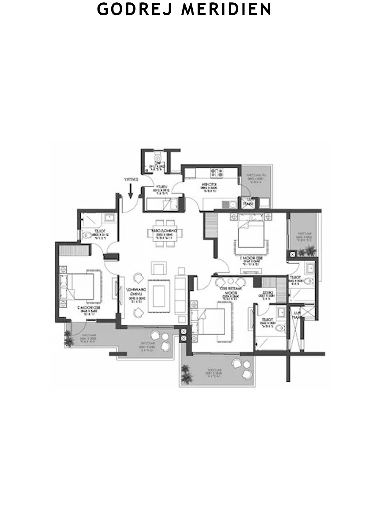 Godrej Meridien Tower 5 Unit 4 (Type B) Floor Plan