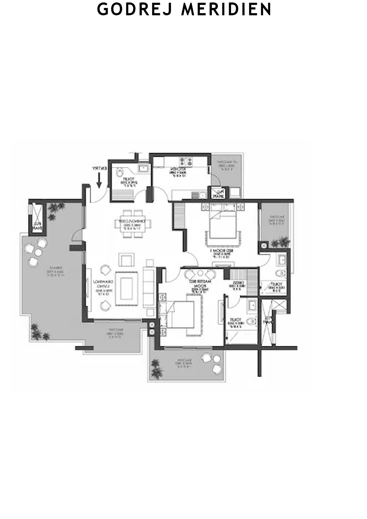 Godrej Meridien Tower 5 Unit 4 (Type C ) Floor Plan