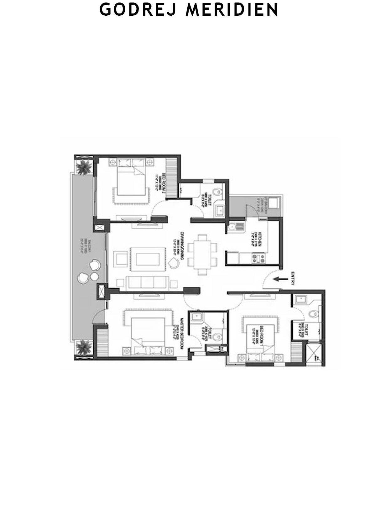 Godrej Meridien Tower 7 Unit 3 (Type B) Floor Plan