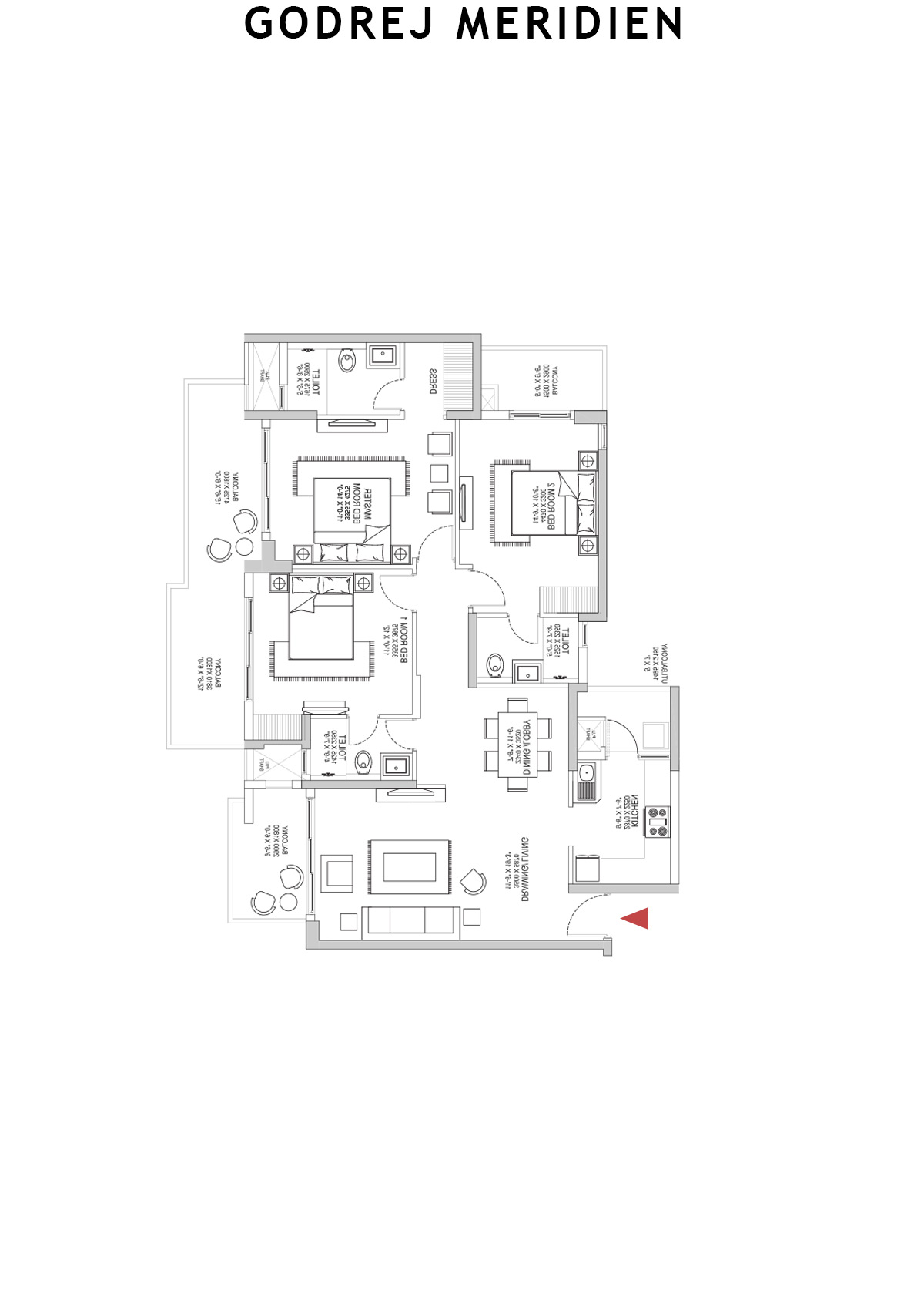 Godrej Meridien Tower 7 Unit 4 (Type A) Floor Plan