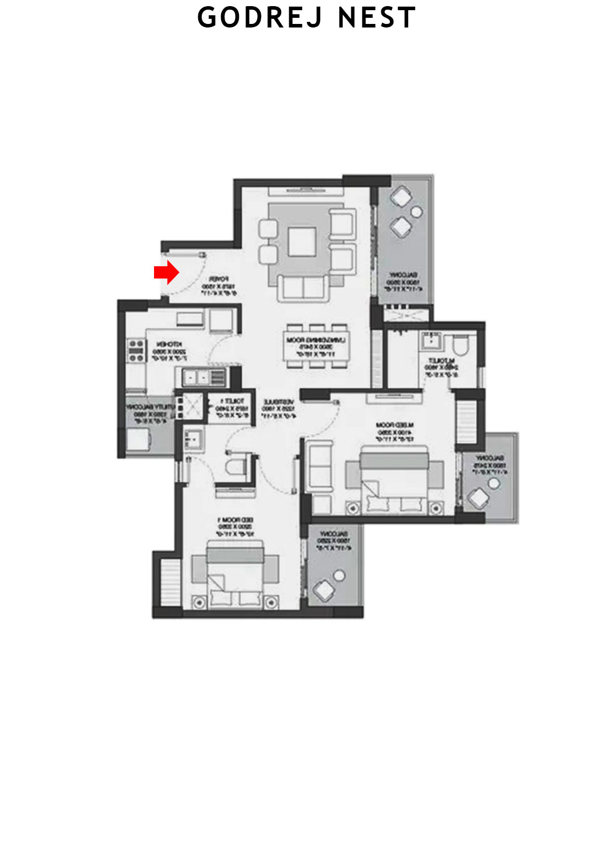 Godrej Nest Tower A1 Unit 4 Floor Plan