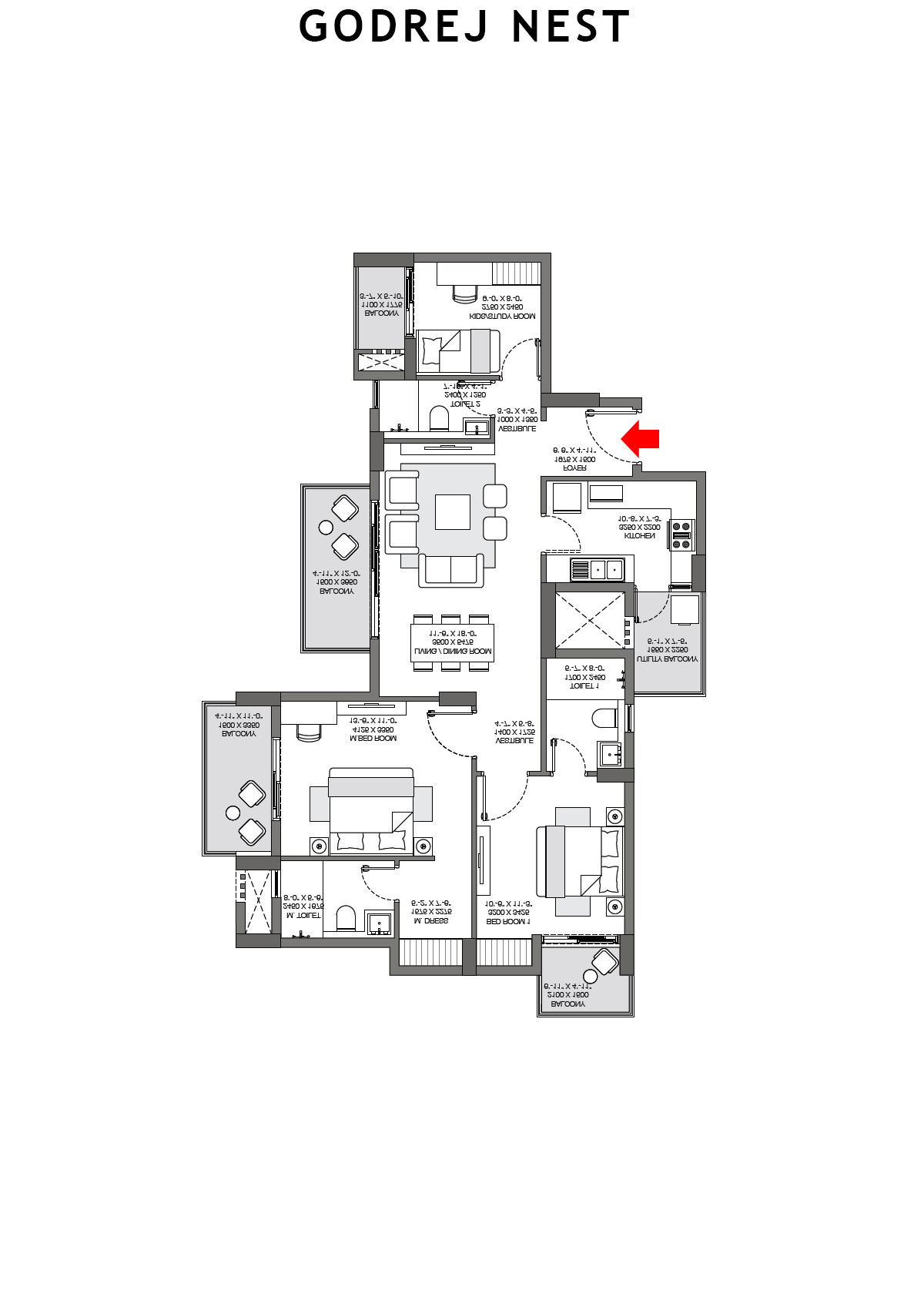 Godrej Nest Tower A2 Unit 1 Floor Plan