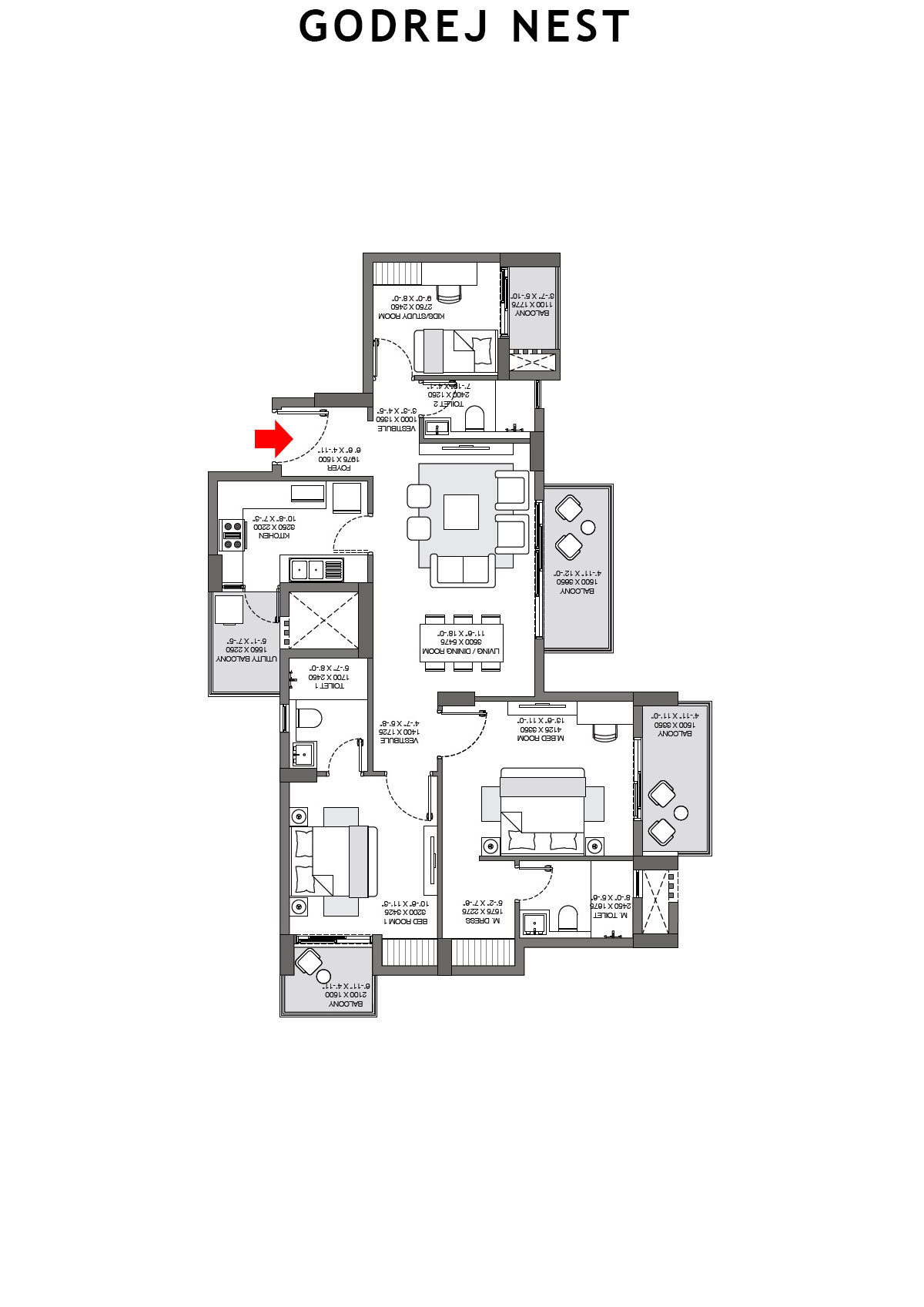 Godrej Nest Tower A2 Unit 4 Floor Plan