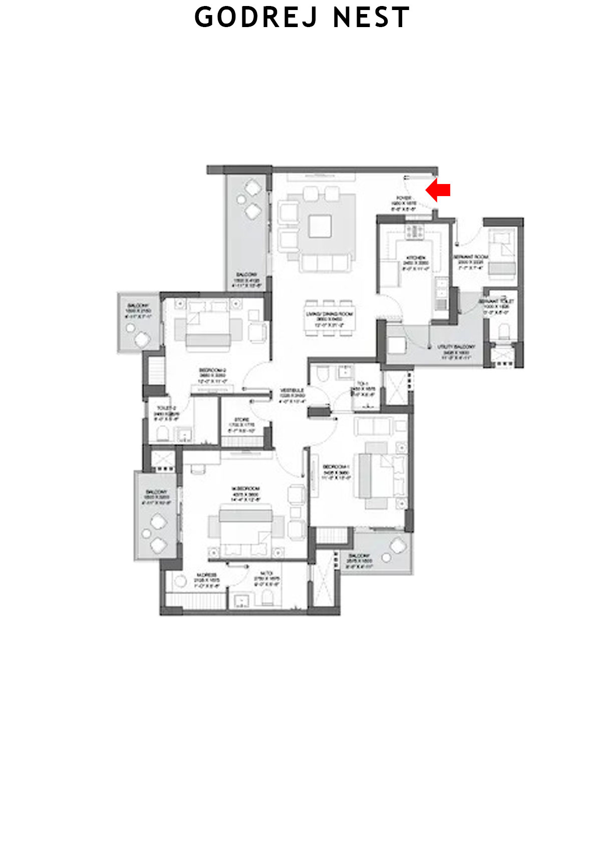 Godrej Nest Tower C1 Unit 2 Floor Plan