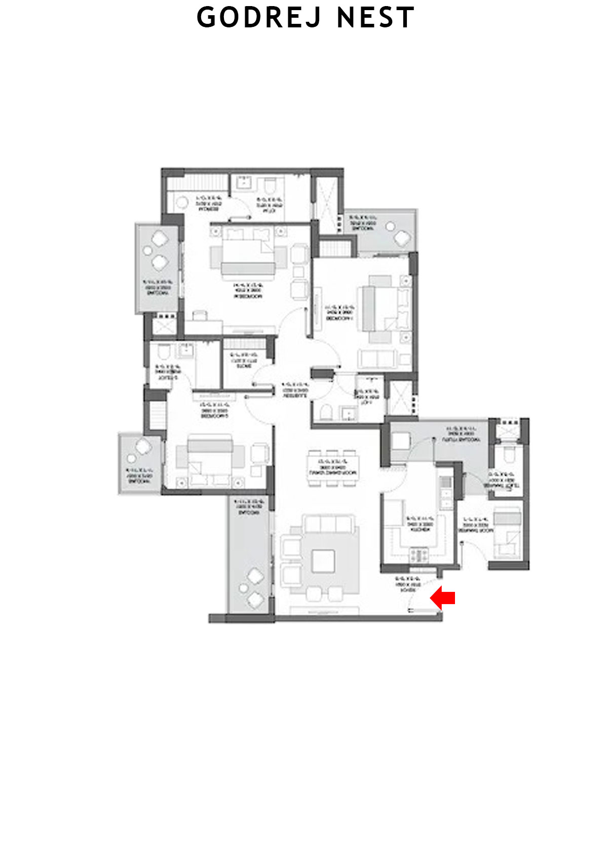 Godrej Nest Tower C1 Unit 3 Floor Plan