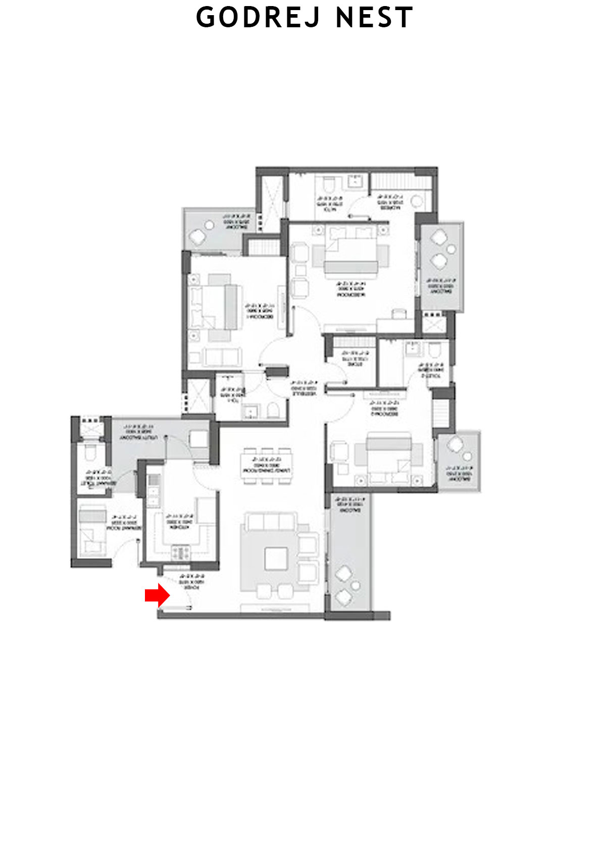 Godrej Nest Tower C1 Unit 4 Floor Plan