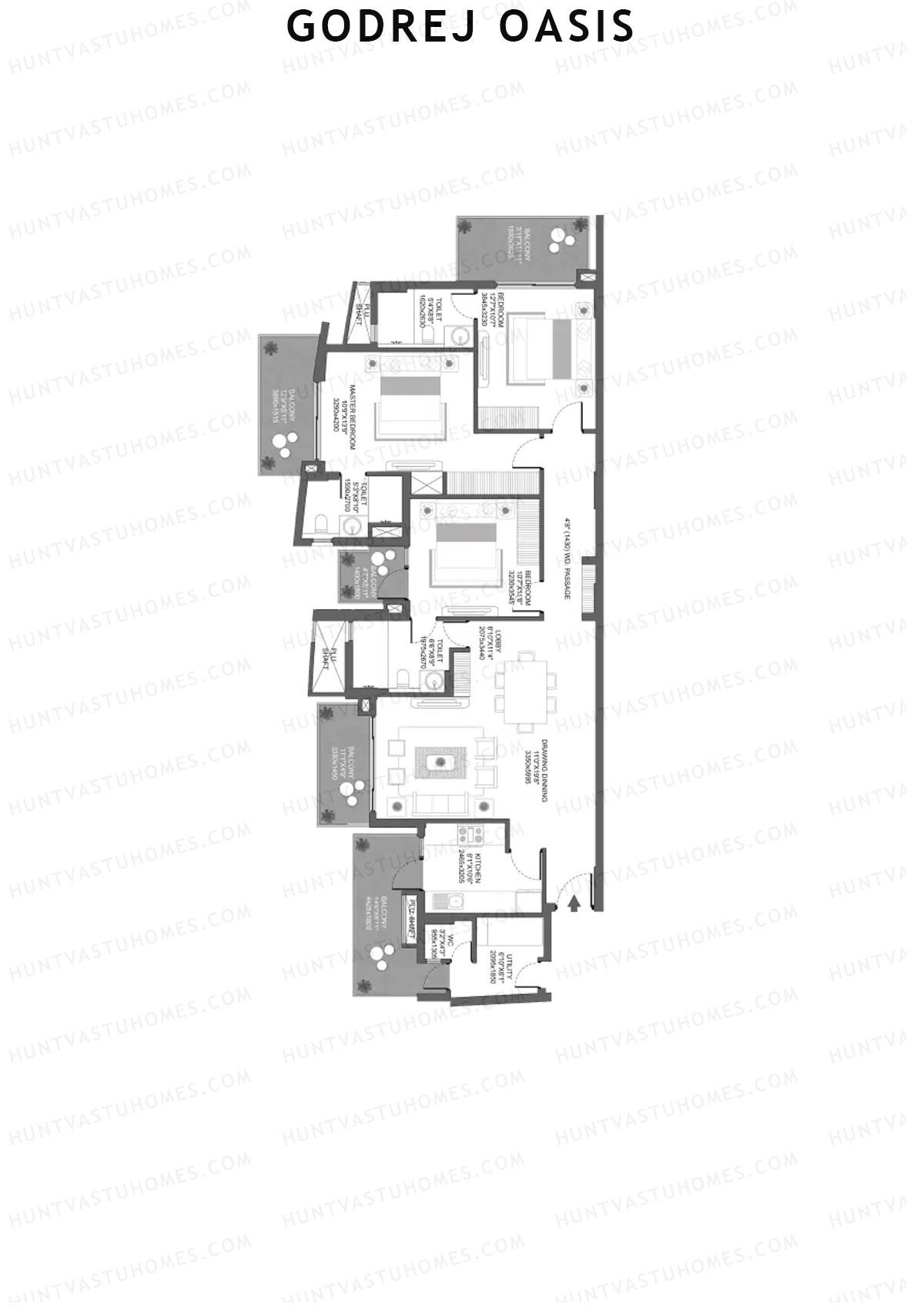 Godrej Oasis Tower A Unit 1 Floor Plan