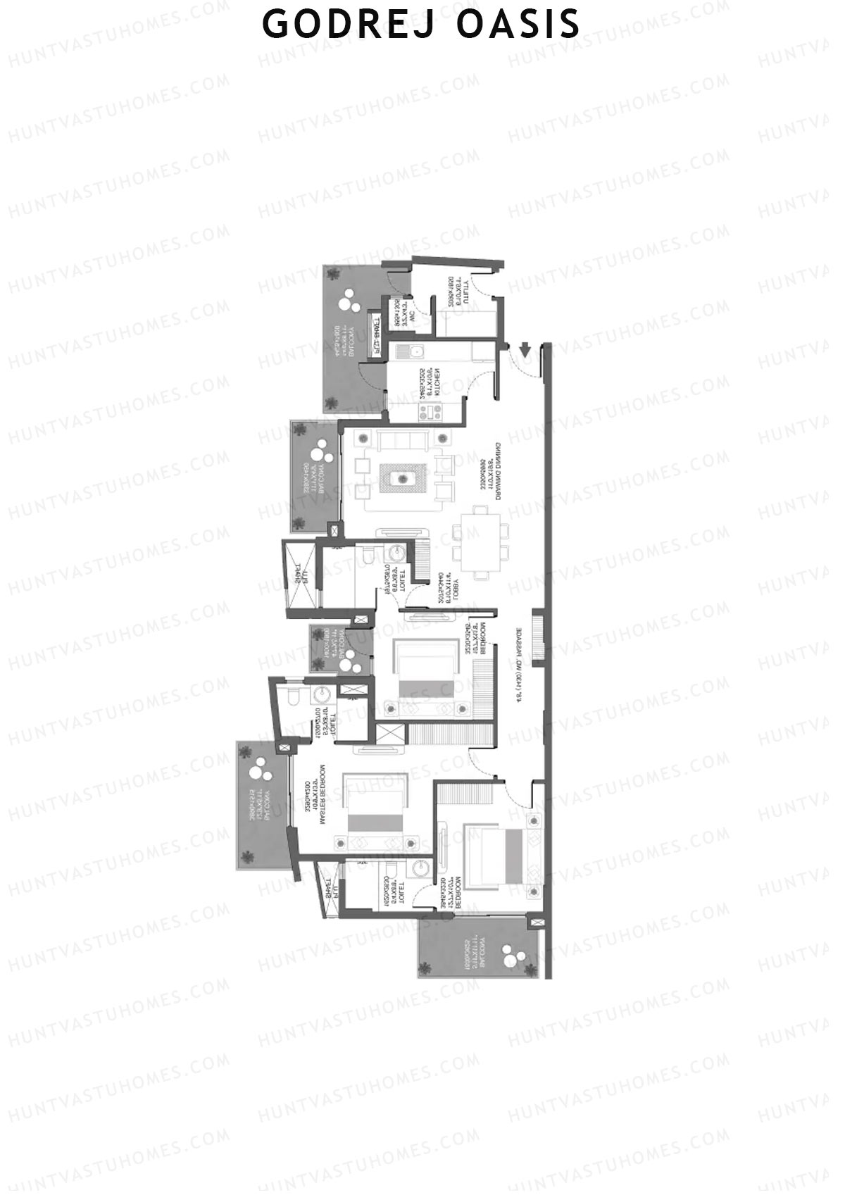 Godrej Oasis Tower A Unit 4 Floor Plan
