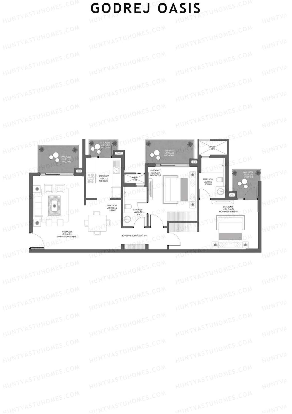 Godrej Oasis Tower C Unit 1 (Type 1) Floor Plan