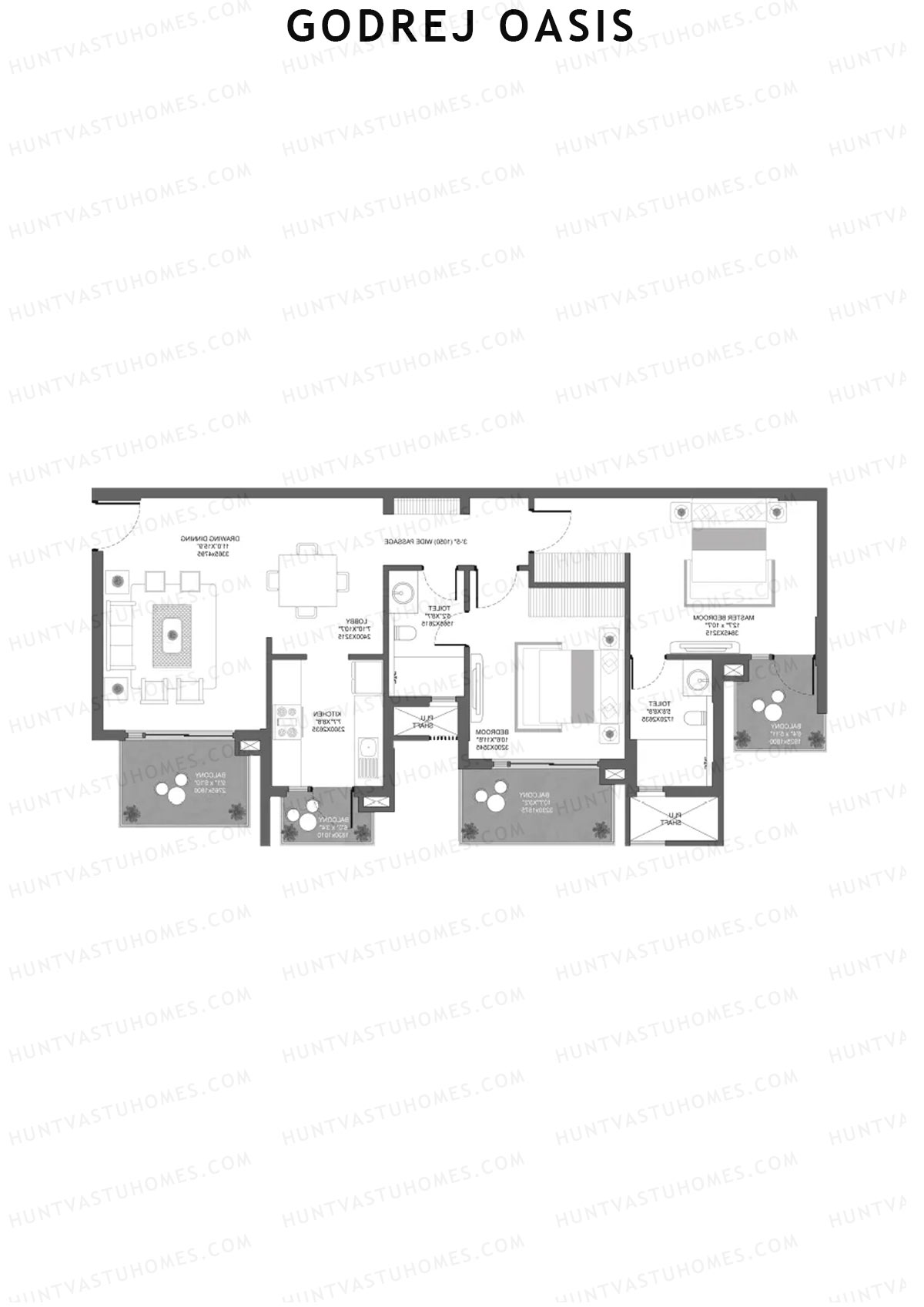 Godrej Oasis Tower C Unit 2 (Type 1) Floor Plan