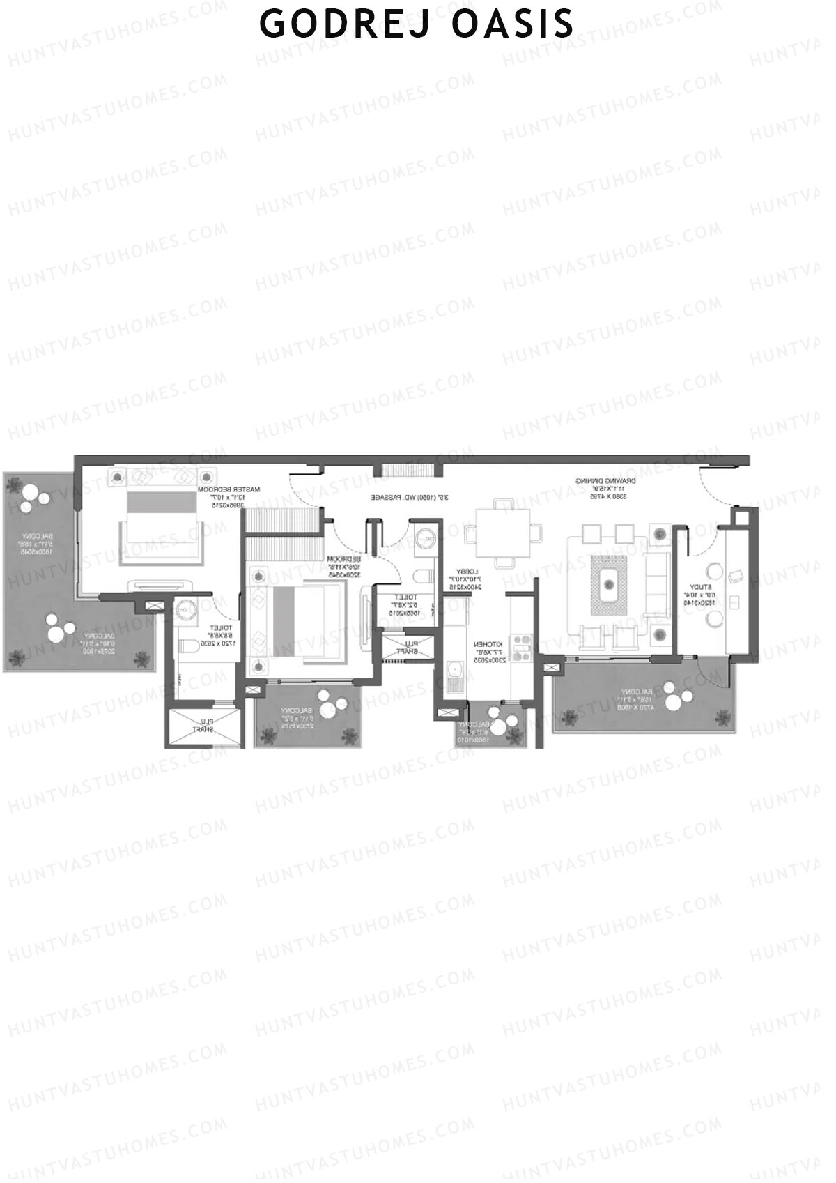 Godrej Oasis Tower C Unit 3 (Type 2) Floor Plan