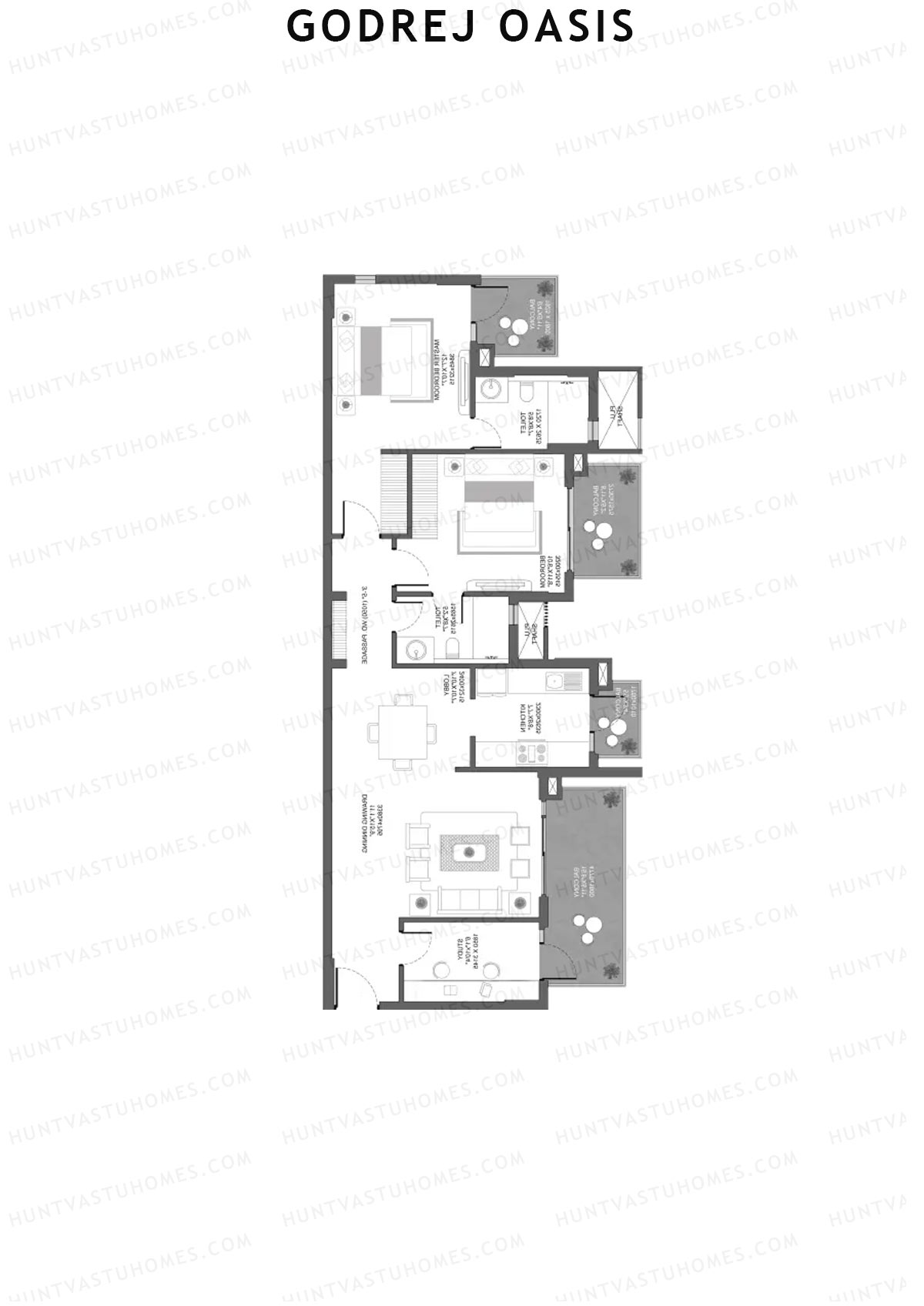 Godrej Oasis Tower D Unit 4 (Type 1) Floor Plan