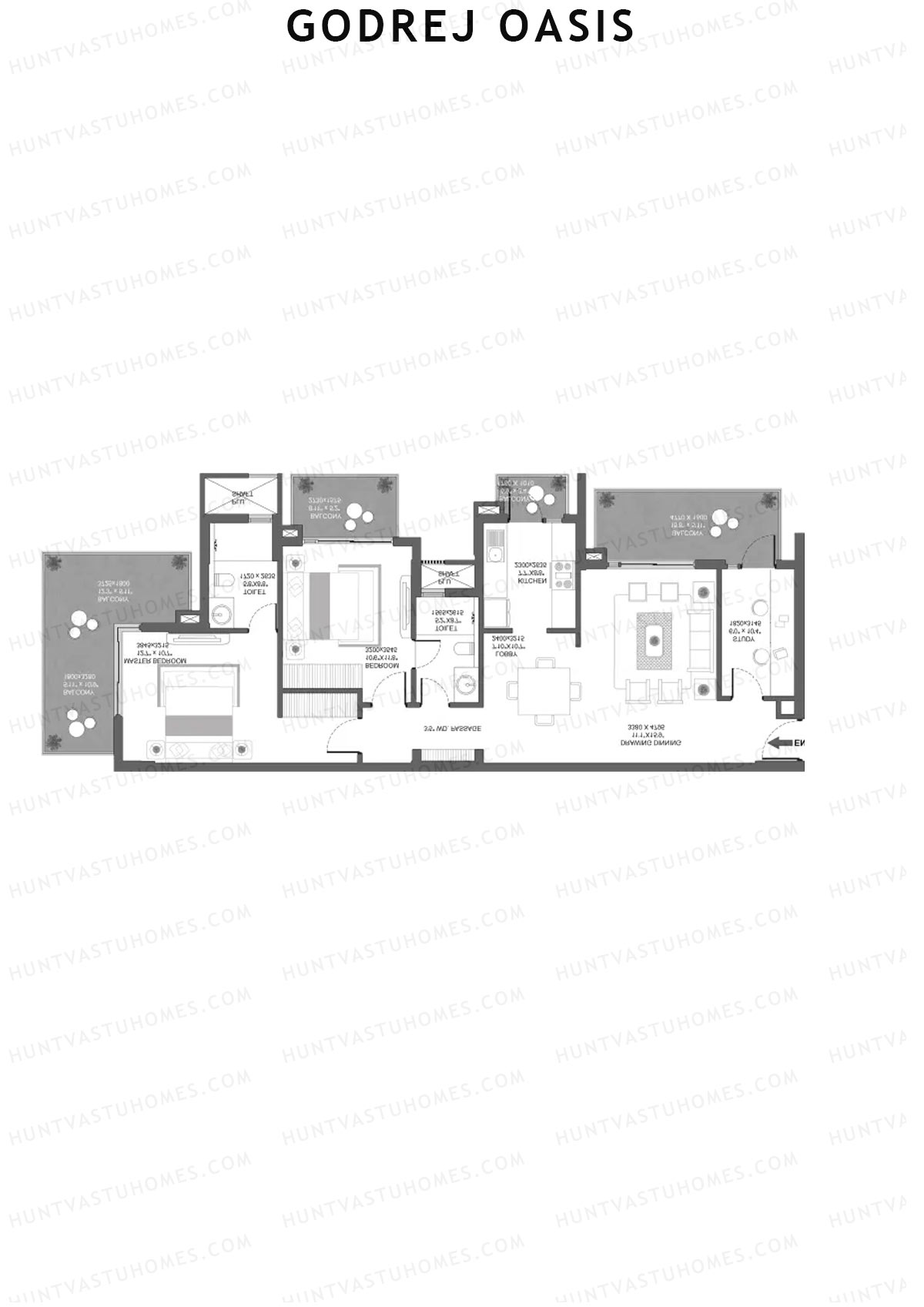 Godrej Oasis Tower E Unit 2 (Type 3) Floor Plan