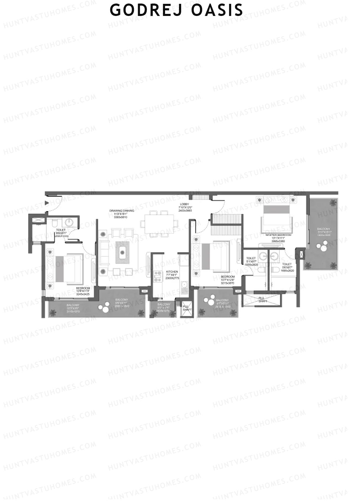 Godrej Oasis Tower E Unit 4 (Type 2) Floor Plan