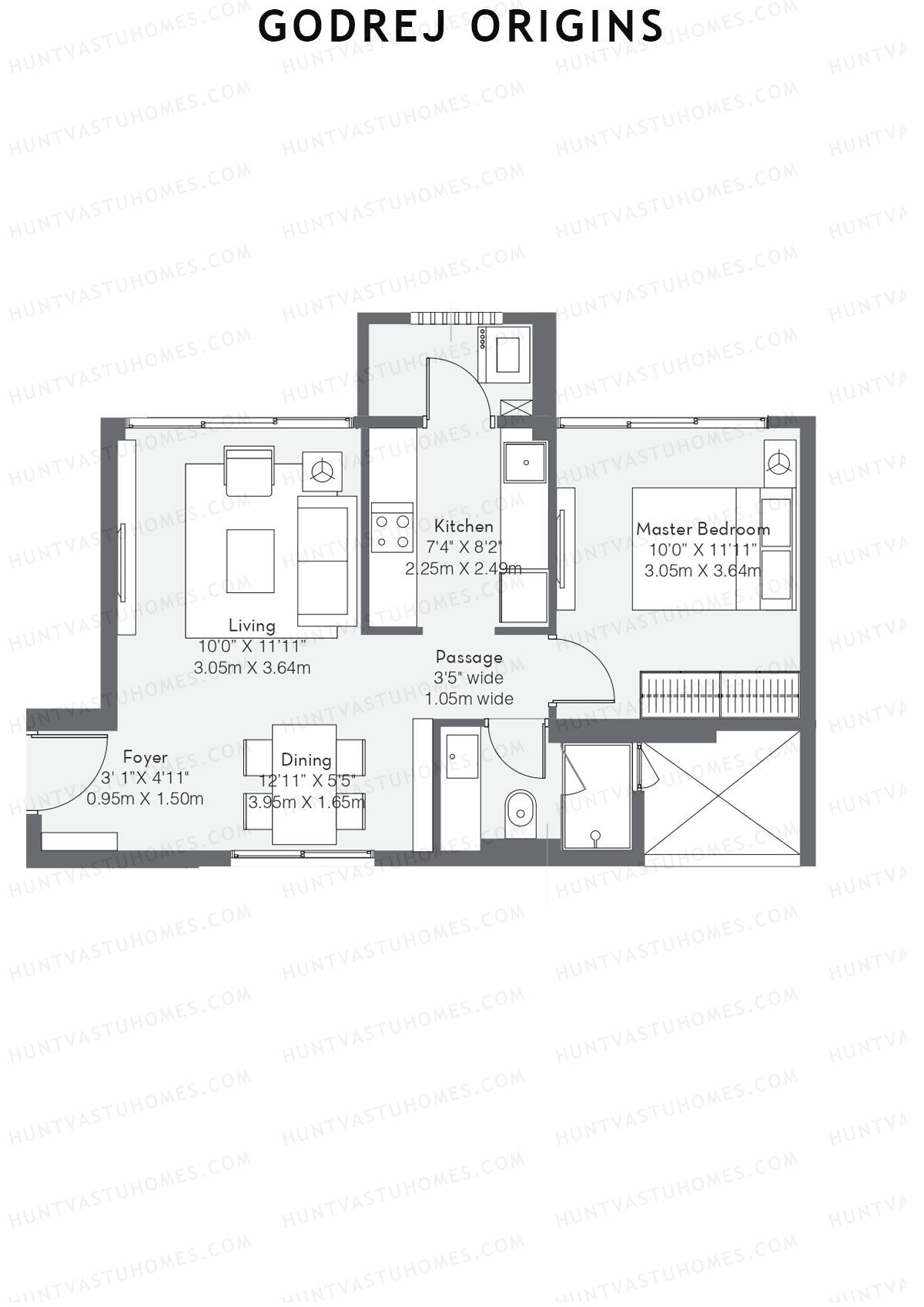 Godrej Origins Wing P Unit 3 Floor Plan