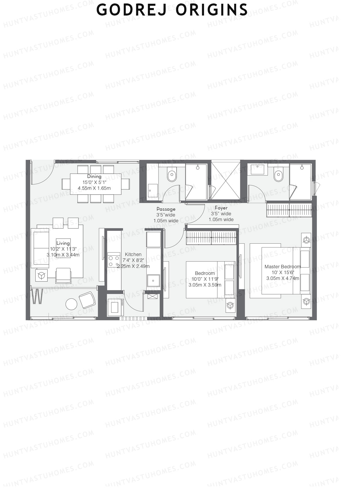 Godrej Origins Wing Q Unit 3 Floor Plan