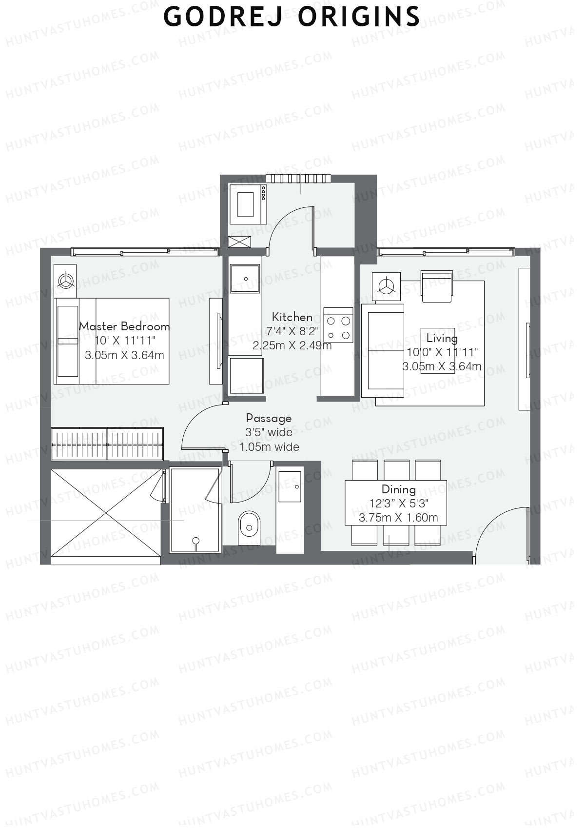 Godrej Origins Wing R Unit 1 Floor Plan