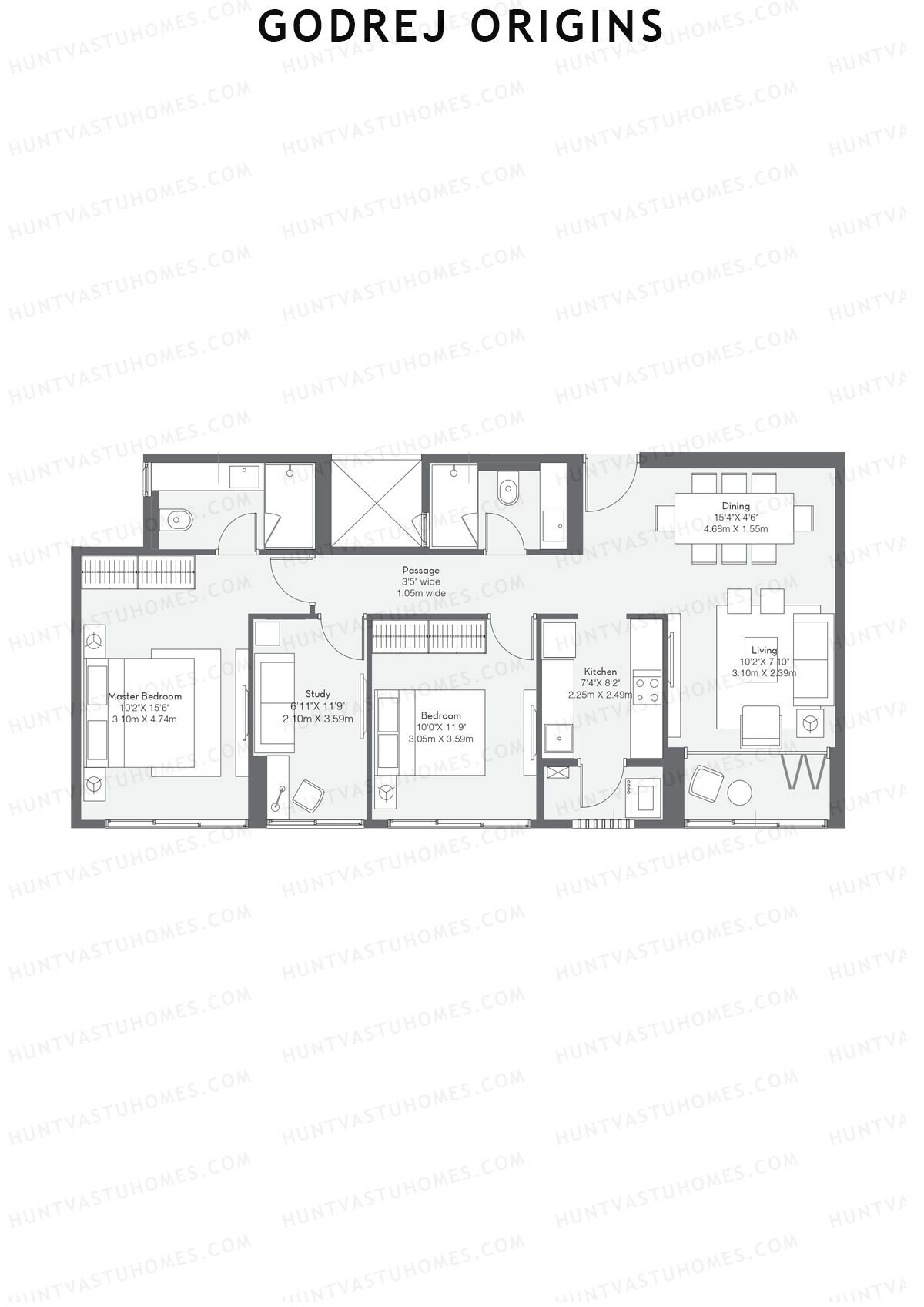 Godrej Origins Wing R Unit 3 Floor Plan