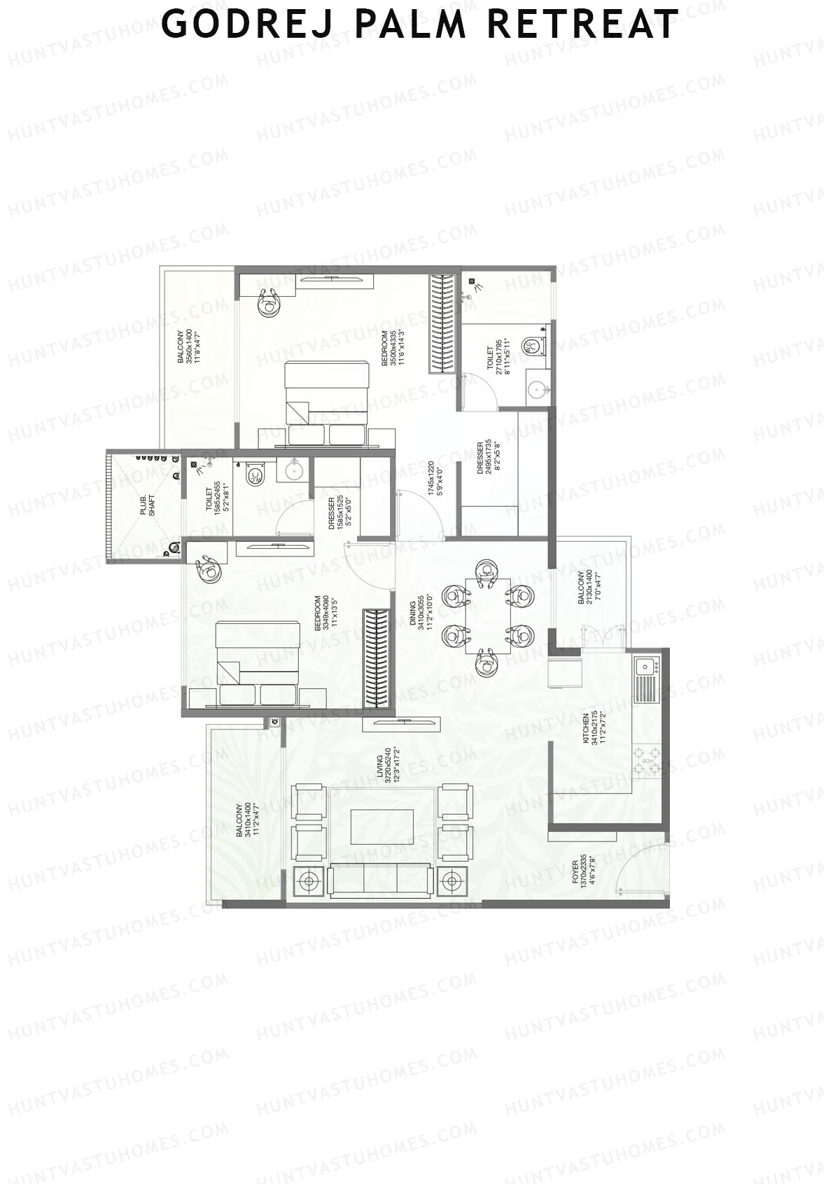 Godrej Palm Retreat Tower A1 Unit 1 Floor Plan