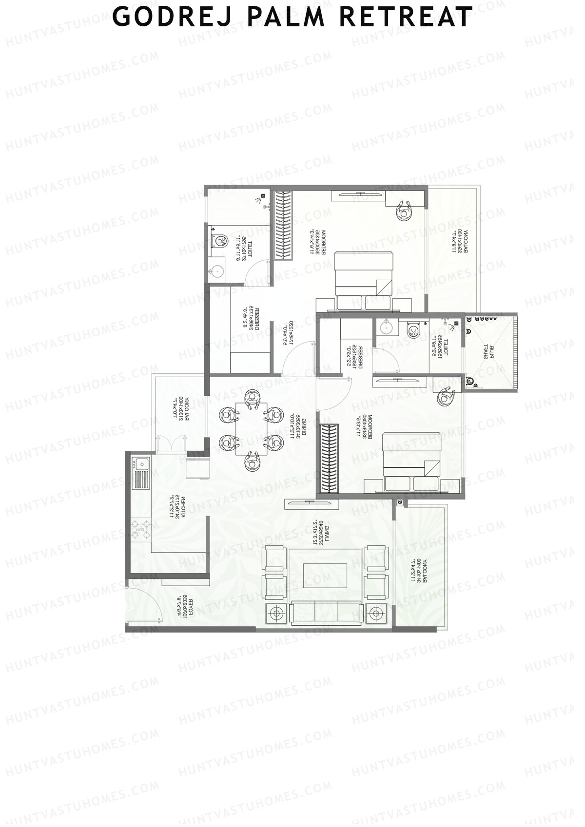Godrej Palm Retreat Tower A1 Unit 2 Floor Plan